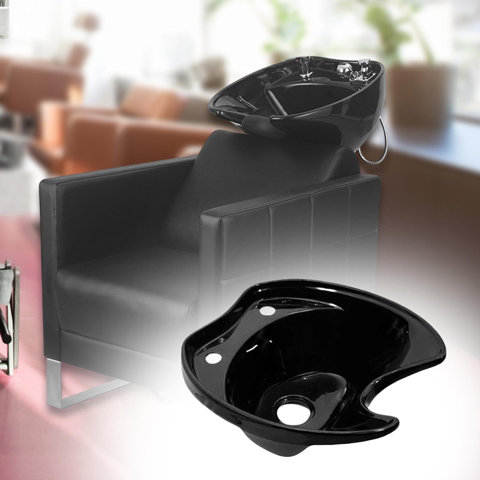 Generic Shampoo Waschbecken Friseur Waschschüssel Haarwaschbecken Shampoo Schale mit Klassischem Design Und Großzügiger Kapazität Aus Beständigem PP für, Style B