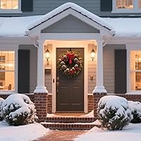 Vista 6 de Sattiyrch Colgador de corona de 15 pulgadas para puerta delantera, colgador de puerta de acero resistente para corona, gancho para colgar sobre