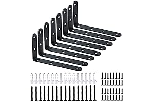 8-Piece Corner Brace Set: Heavy-Duty Wall Mounting Brackets