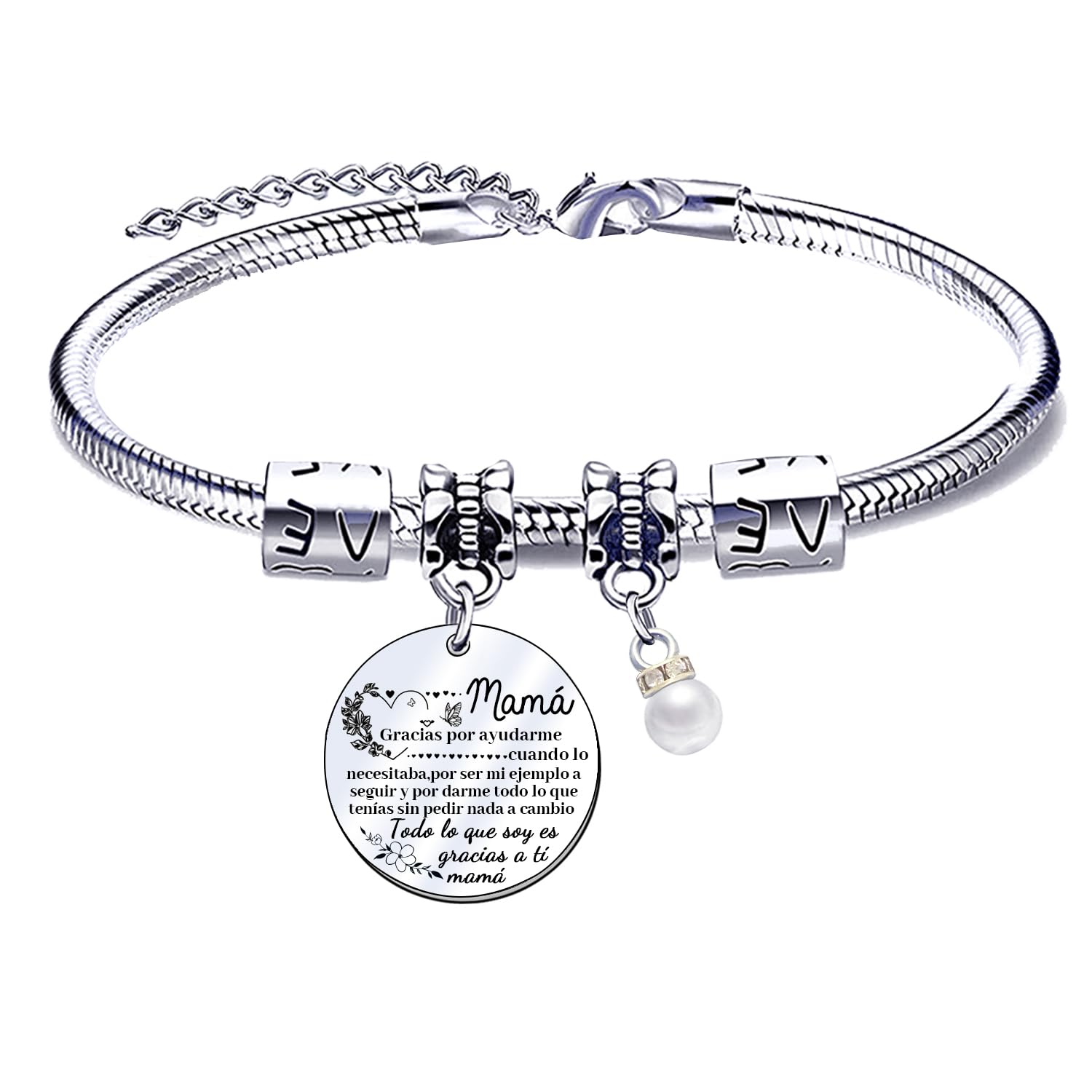 JRZDFXS Pulsera para Mamá Pulsera Mamá personalizada día de la Madre Regalo original，pulsera mamá e hija Regalo de cumpleaños para mamá，Regalo para mi mamá de Navidad