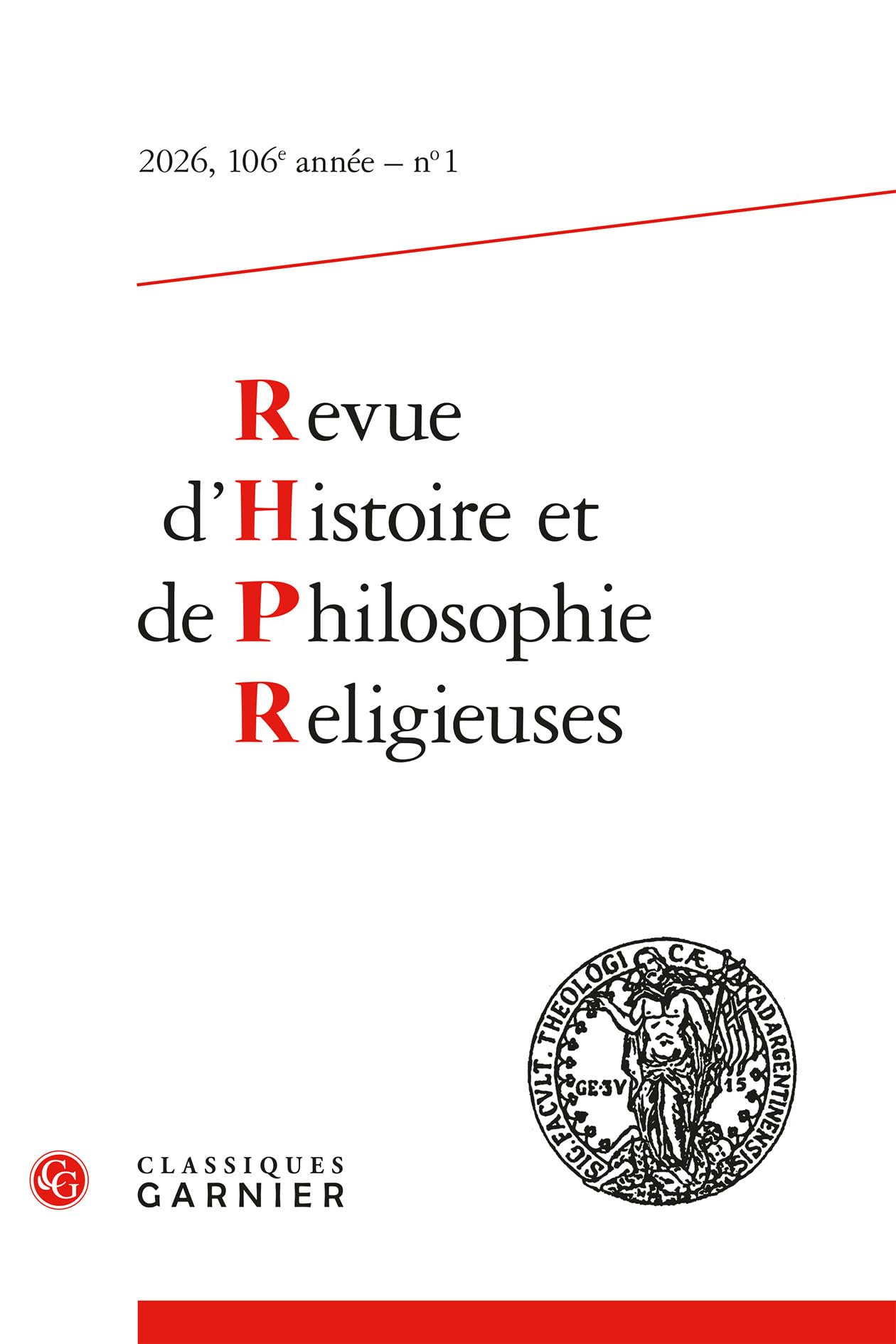 Revue d'Histoire et de Philosophie religieuses (2026) (2026 - 1, 106e année, n° 1)