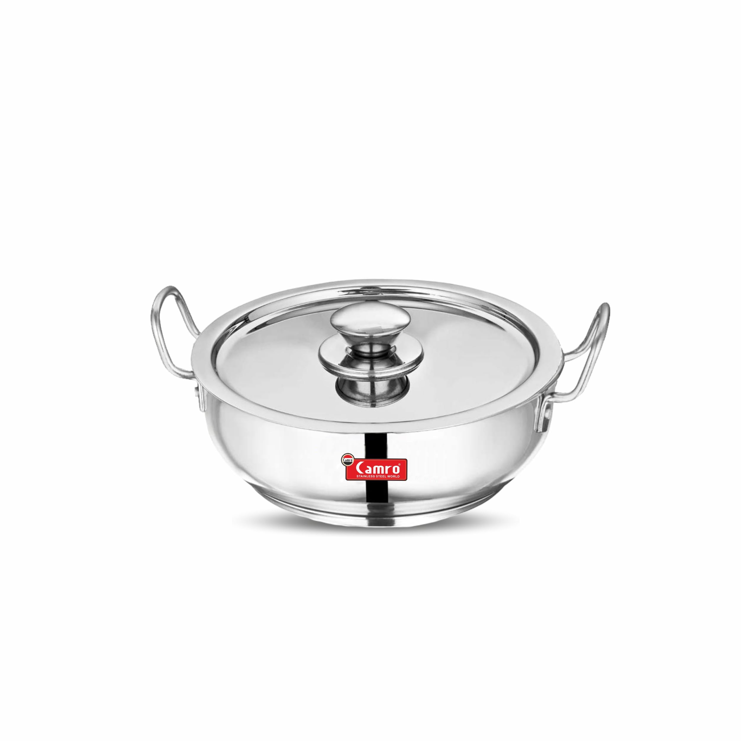 Camro Kadhai Induction Bottom with Lid 1.2 Liters | Cookware kadhai Steel Stainless | Kadhai for Deep Frying | Kadhai Induction Base | Kadai for Cooking Stainless Steel | Kadai for Curry Stir-Fry (B08W54TB52) Amazon Price History, Amazon Price Tracker
