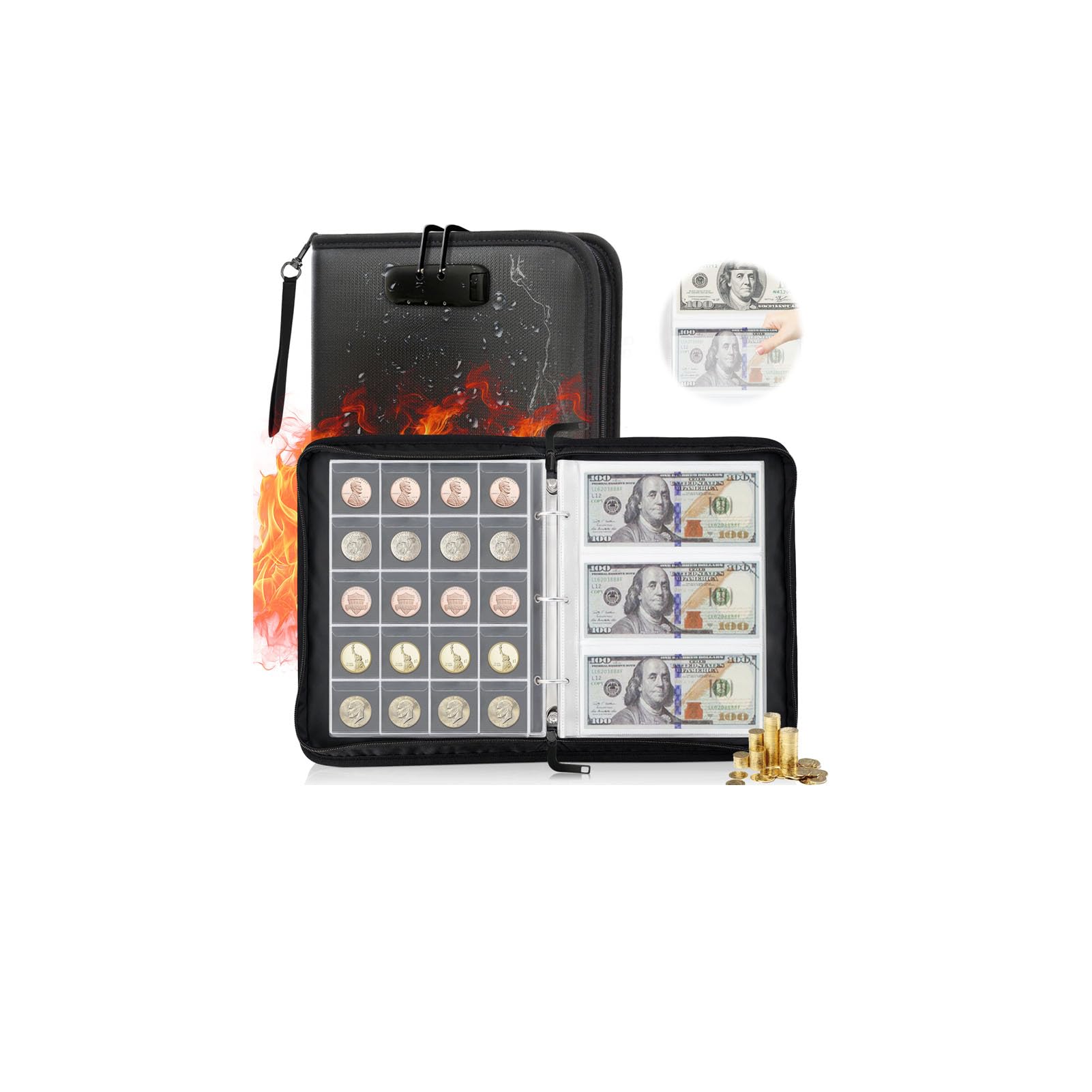 Album per Monete Porta Monete da Collezione: 480 Pezzi Raccoglitore Monete 2 Euro - Album di Monete - Album Portamonete - Per Monete Di Varie Dimensioni (WP&FR-A)