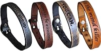Personalized Engraved Leather Cuff Bracelet - Custom Handmade Wristband Gift for Men, Women, Husband, Boyfriend, Anniversaries