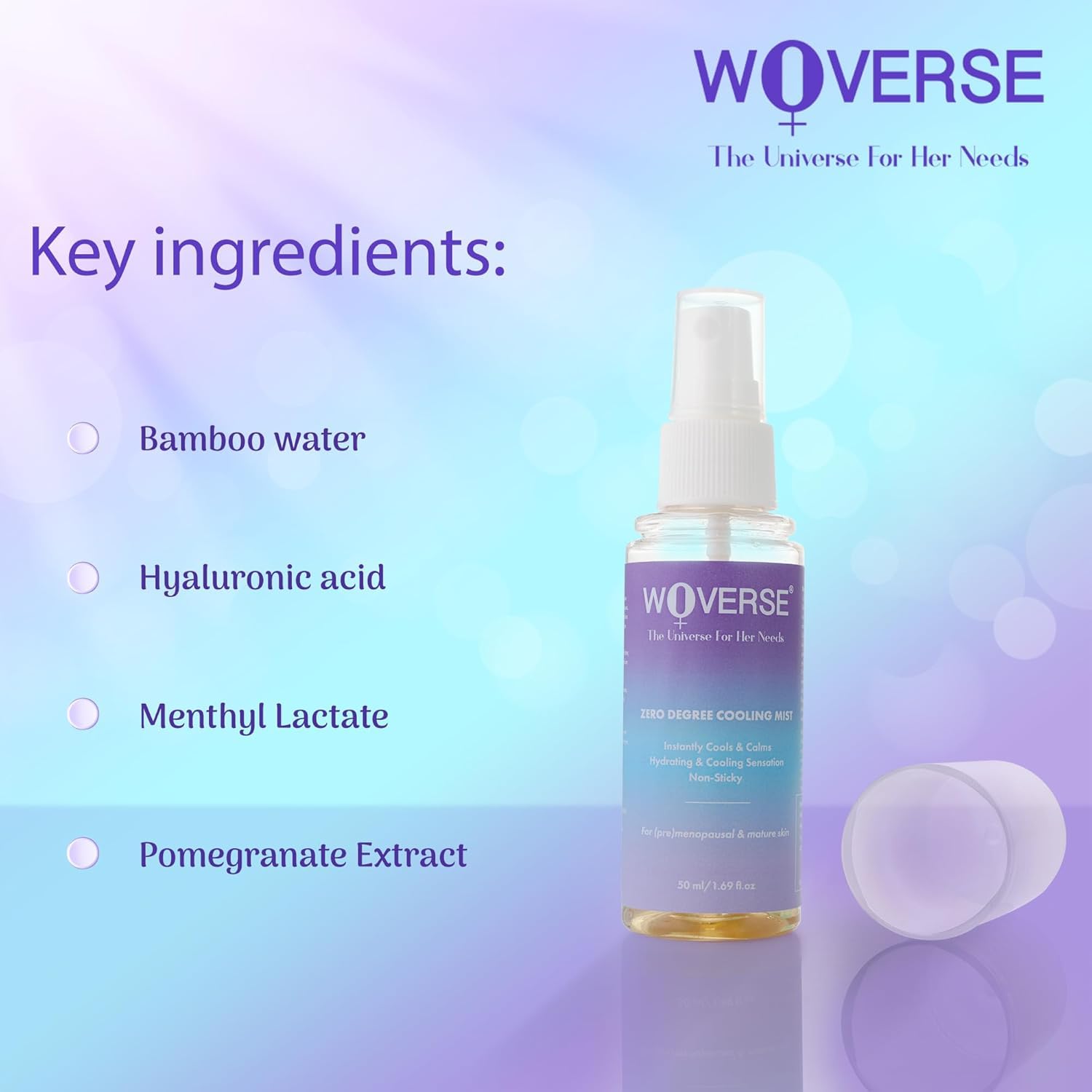 Intimate hygiene cooling mist | Zero Degree Cooling Mist, Instant Cooling & Hydrating Spray for Hot Flashes, Premenopausal & Mature Skin, Non-Sticky, 50ml