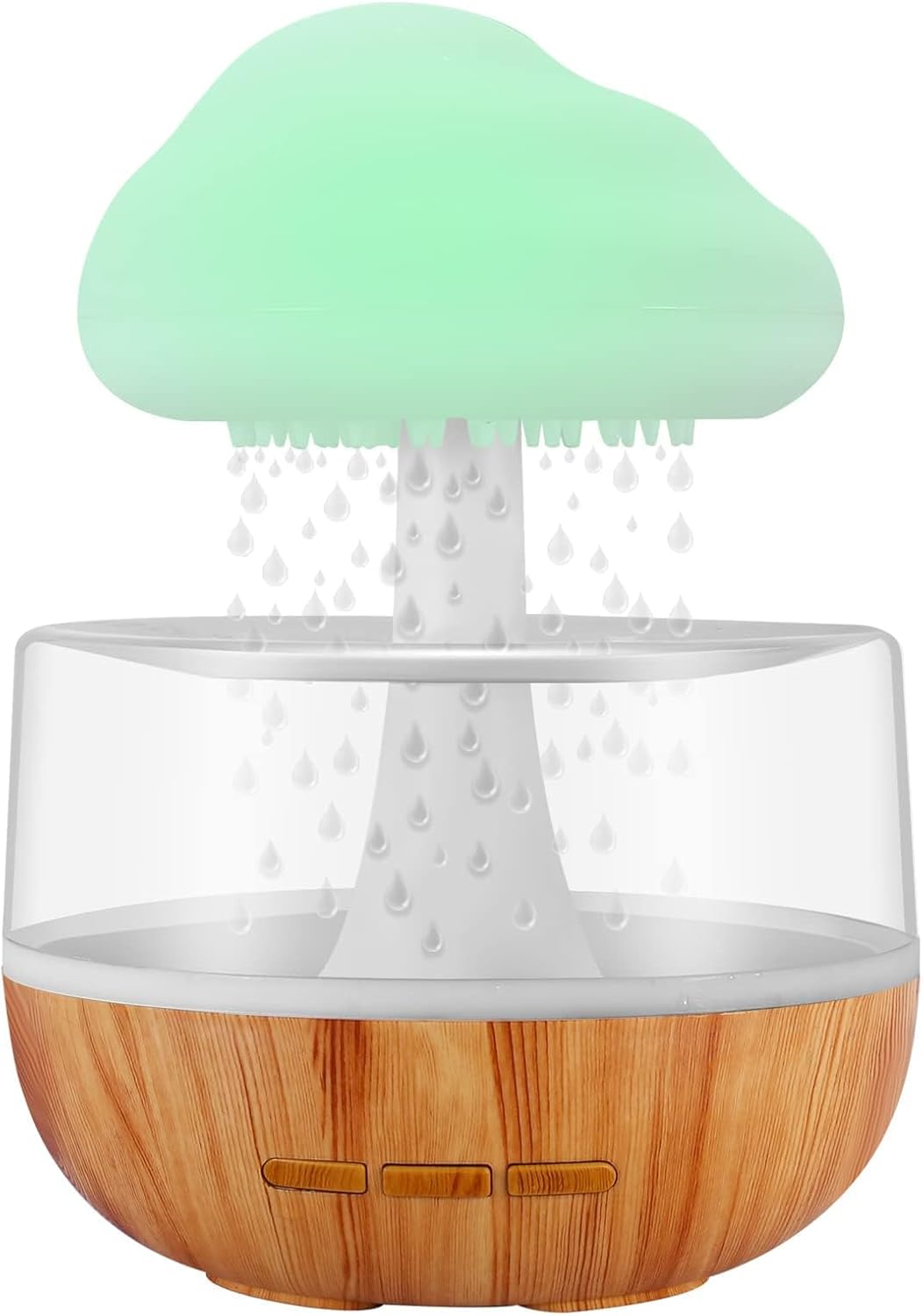 Humidificateur d'air avec Lampe Pluie, Weljoy Rain-Cloud humidificateur avec 7 lumières LED de Couleur, Diffuseur d'huiles essentielles pour Maison, Bureau, Chambre, la Relaxation, Dormir Blanc