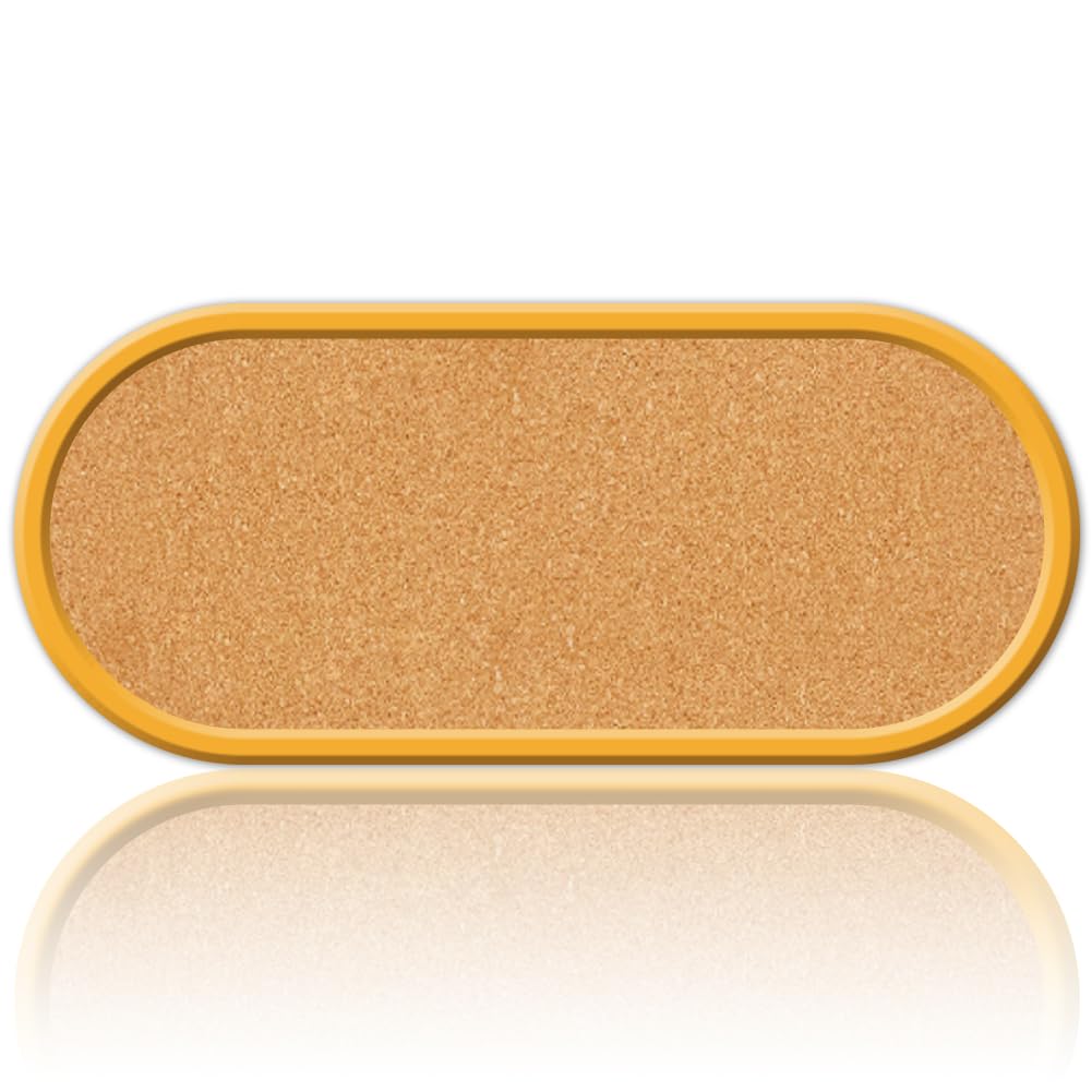 CRASPIRE Pin Cork Board Long Oval Framed Bulletin Display Badge Wooden Decorative Corkboard Hanging 11.8x5.12In Wall Mounted Memory Memo Brooch Lapel Pin Storage for Home Bedroom Wedding Party