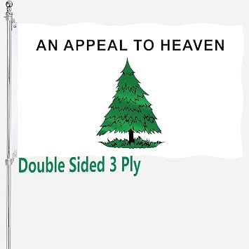 Liberty Tree Flag 3x5 FT An Appeal to Heaven Flags Double Sided 100% Polyester Fiber Pine Tree Flag Vibrant Colors with 2 Brass Grommets Sons of Liberty Edition