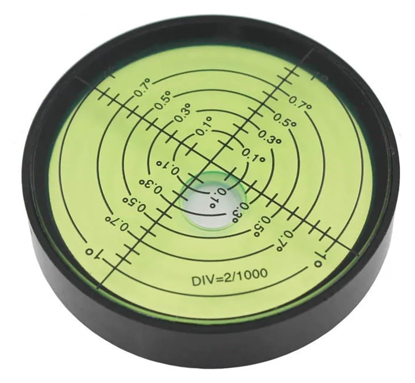 Nivel de burbuja, Burbuja circular de nivel burbuja metal alta precisión, 60 mm x 12, color verde