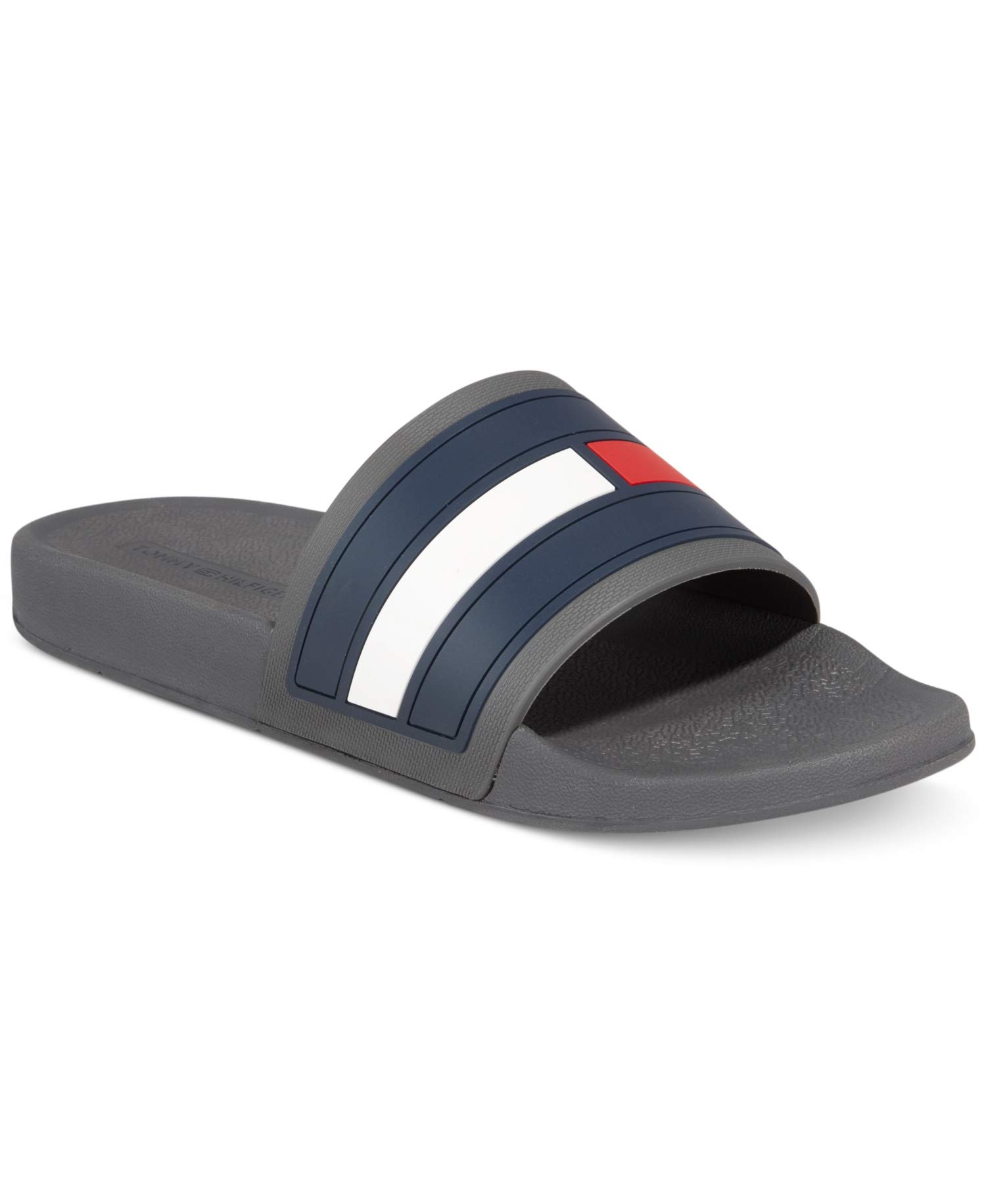 Tommy Hilfiger Mens Elwood Slide Sandals Slippers Gray (9, Gray)