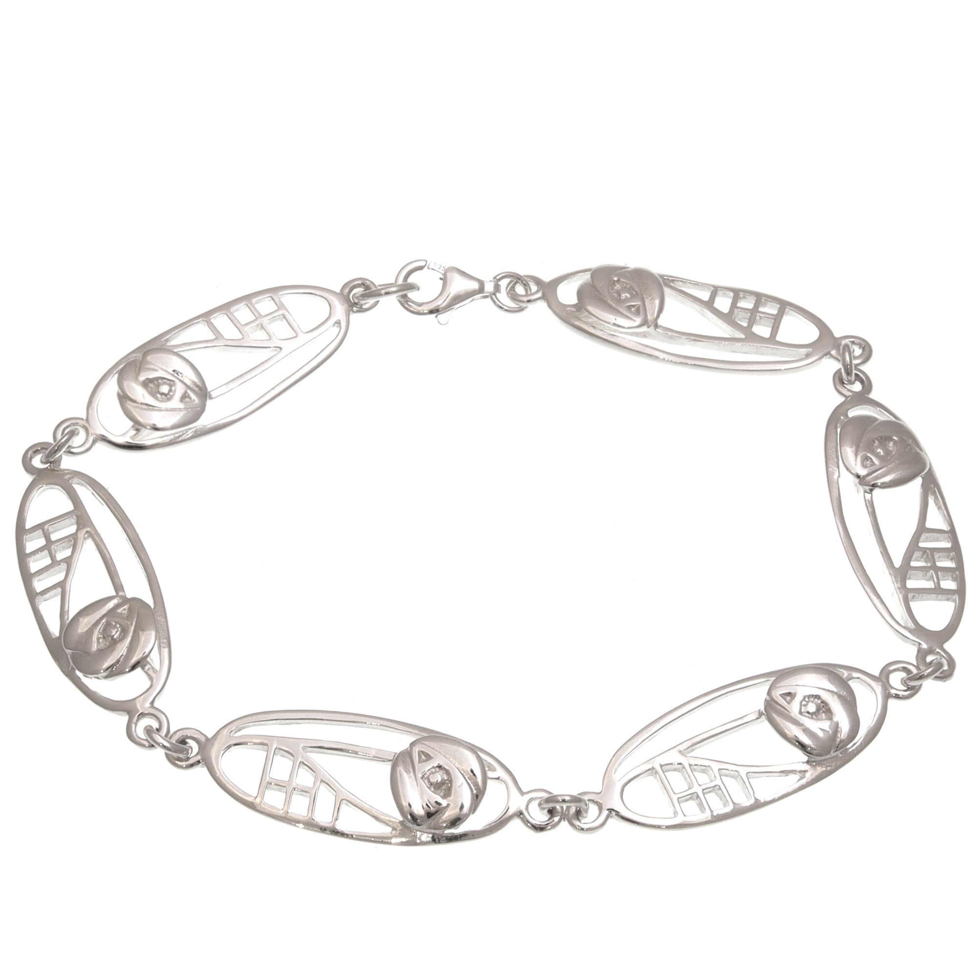 Scottish Jewellery Shop Pulsera De Plata De Ley Charles Rennie Mackintosh Y Caja De Regalo
