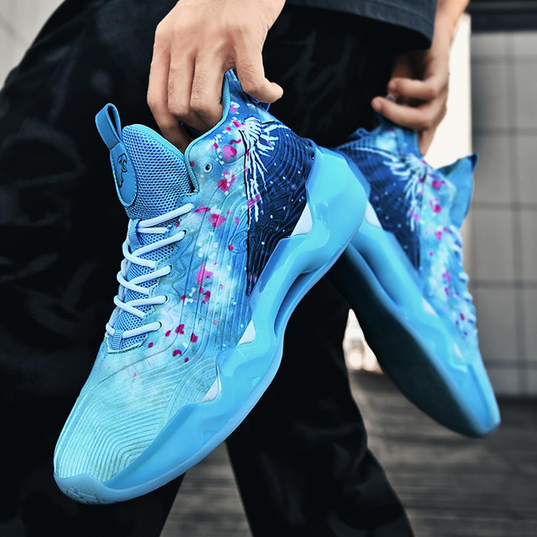 Męskie buty do koszykówki, buty sportowe, amortyzujące wstrząsy, oddychające, do koszykówki, męskie, lekkie buty sportowe, do biegania, antypoślizgowe, sportowe sneakersy, bsk f38, 36 EU