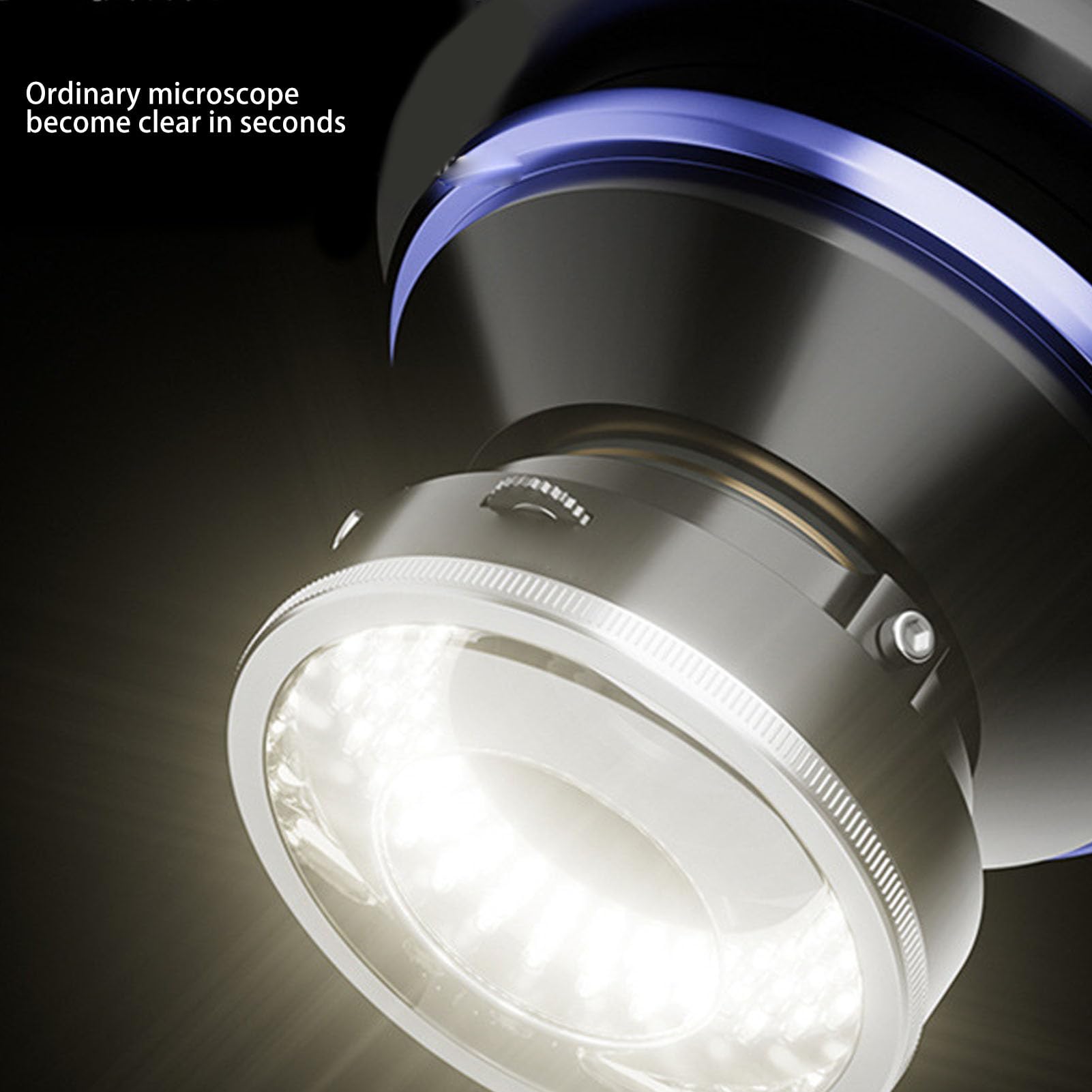 Luce per Microscopio Polarizzata, Illuminatore LED per Microscopio con Luce Regolabile a 96 LED Luminosi USB con Apertura Ruotabile, Lampada per Microscopio per L'industria