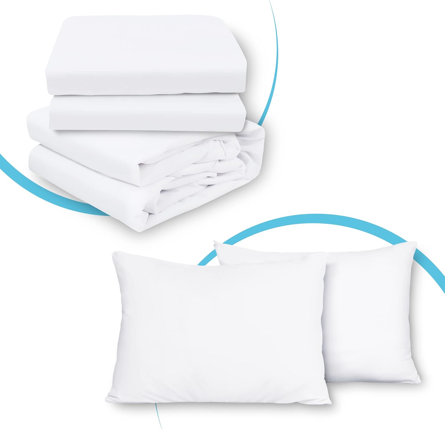 Bundle Ruili-Waterproof Mattress Protector & Micorfiber Terry Pillow Protector, Breathable, Vinyl-Free (2 Pack)