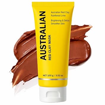 Australian Red Clay Face Mask, Mineral-Rich Detox Mud Mask with Kakadu Plum, Rainforest Lime, Caviar Lime & Desert Lime Extracts 1