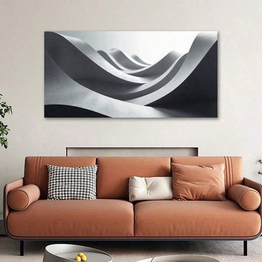Toile murale paysage vintage 80x160 cm avec cadre intérieur pour chambre et salon