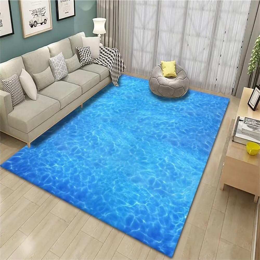 Grand tapis enfant doux 120x170 de chambre d'enfant facile à nettoyer bleu