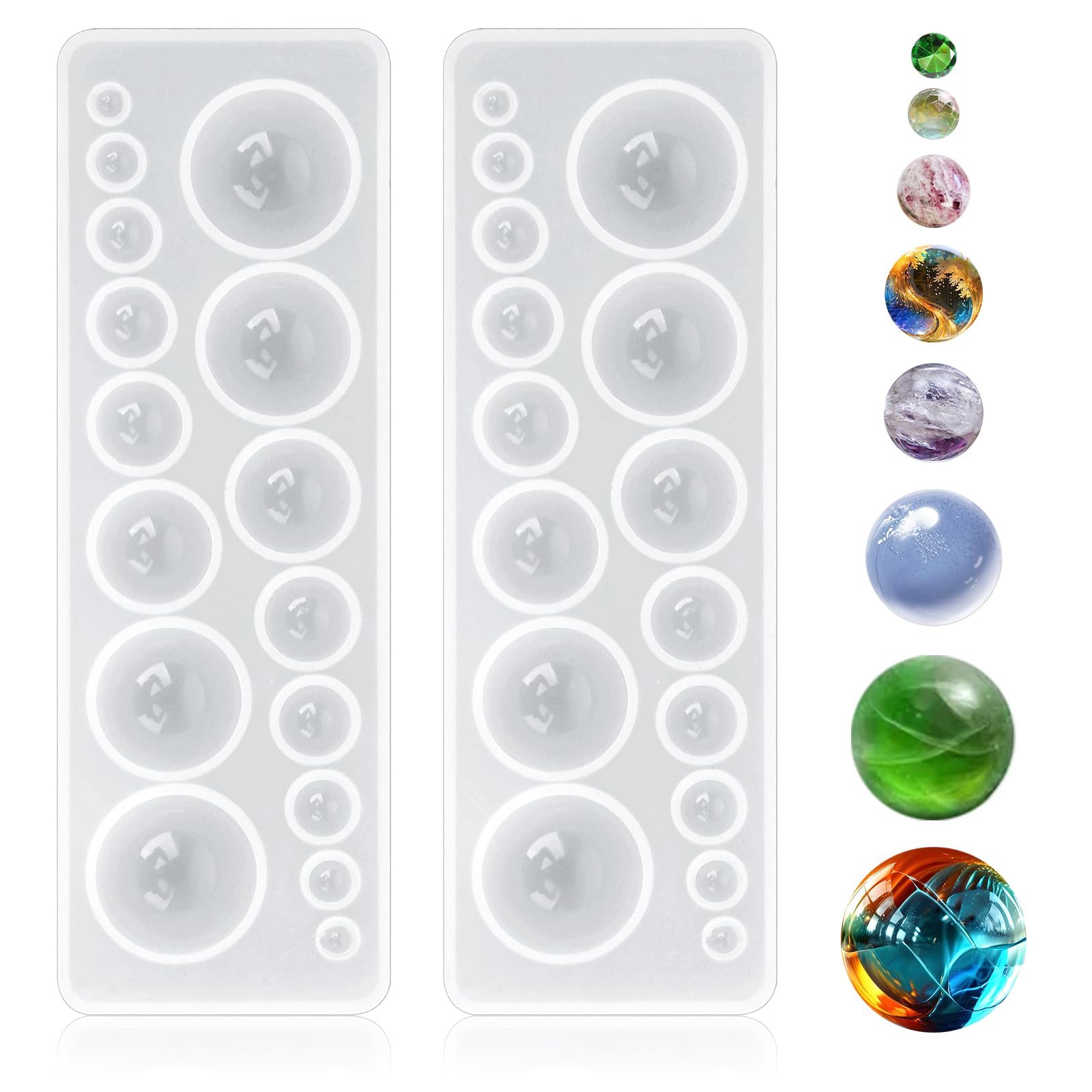 Sieraden gietvorm siliconen epoxyhars vormen – hars giethars silicone vorm hars set hanger halsketting oorbellen doe-het-zelf knutselen sieraden maken trays handwerk vierkant ovaal 2 stuks 12,6 x 15,8