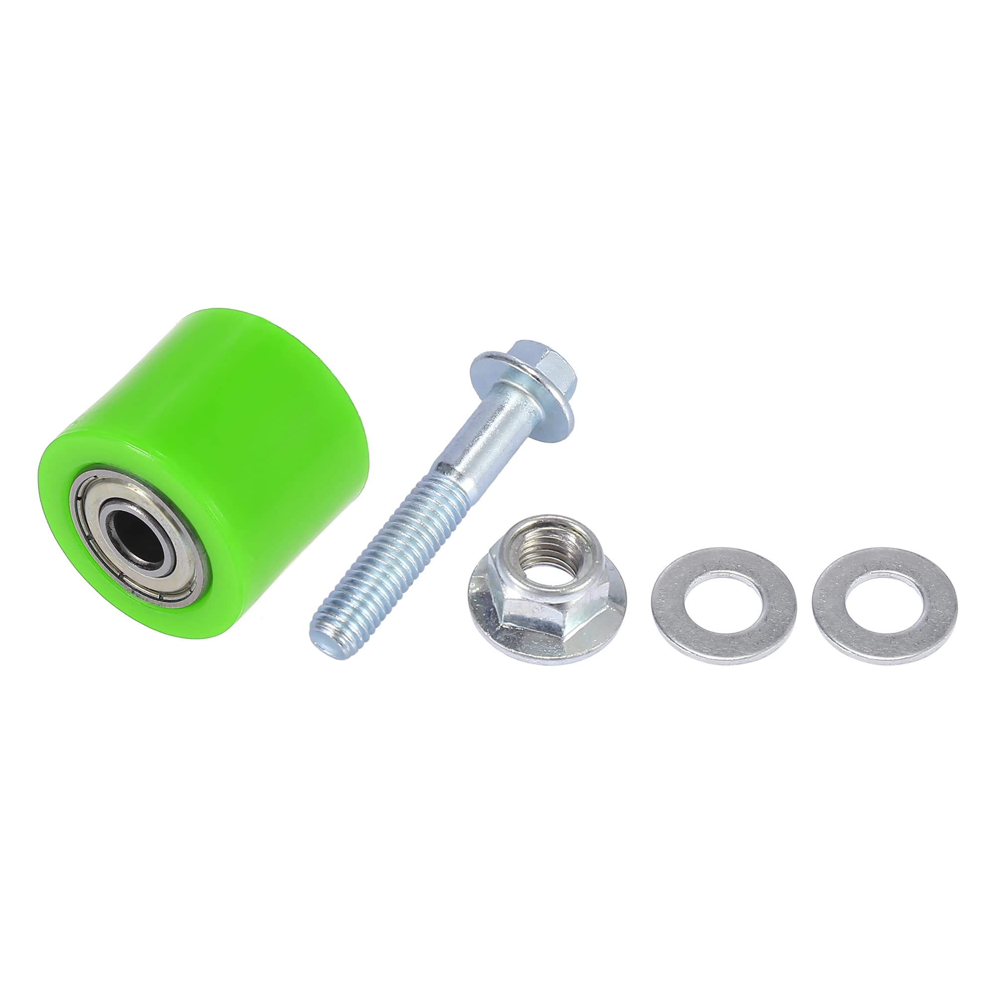 A ABSOPRO Cuscinetto a Rulli per Catena di Motocicletta 8mm Guida Ruota per Moto Stradali e ATV Verde (Set di 2)
