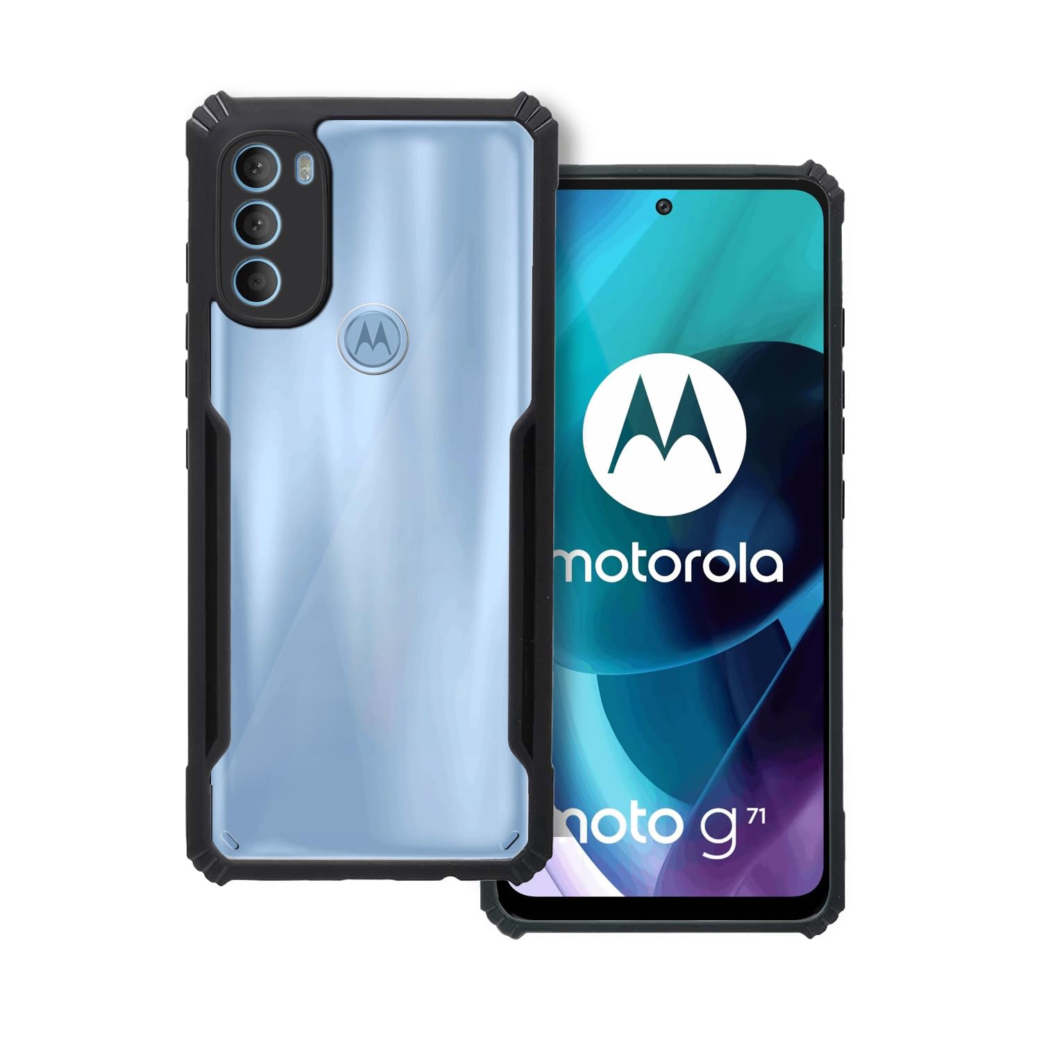 Plus 360 Degree Protection Black Border Back Cover for Motorola Moto G71 5G - Black (B0CQQW159K) Amazon Price History, Amazon Price Tracker