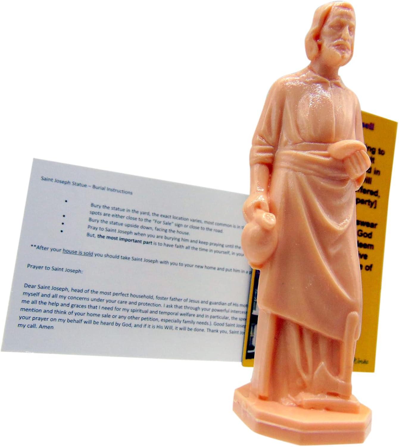 St Joseph Statue Home Selling Kit with Magnetic Holy Card for Refrigerator with Instruction Card Real Estate Patron Saint Pack - Image 3