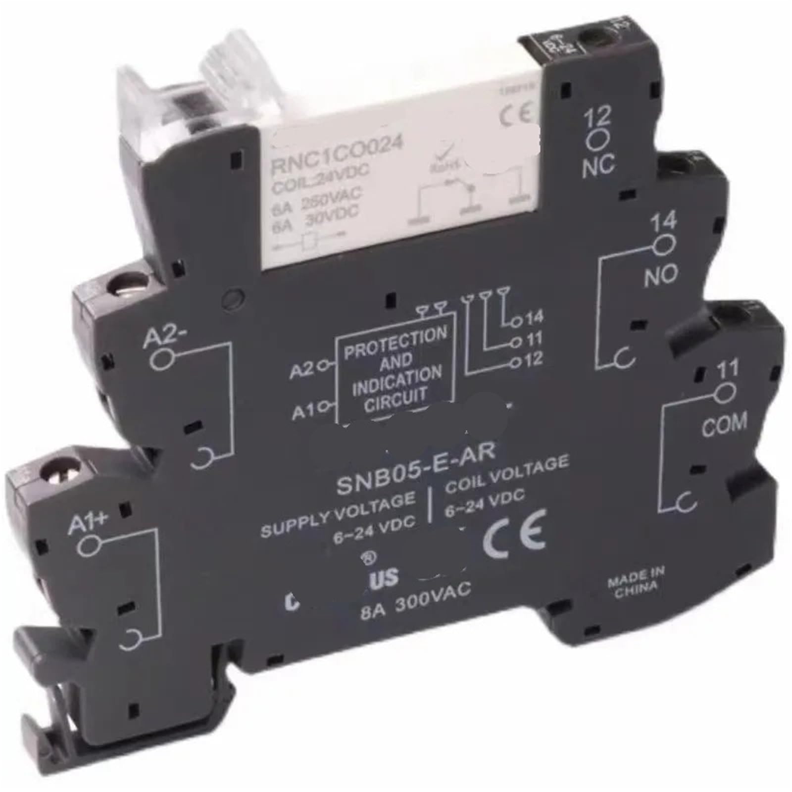 5 relés RNC1CO024 SNB05-EA 24 V CC CA 1 polo HF41F-024-ZS para cuadros automatizados 3
