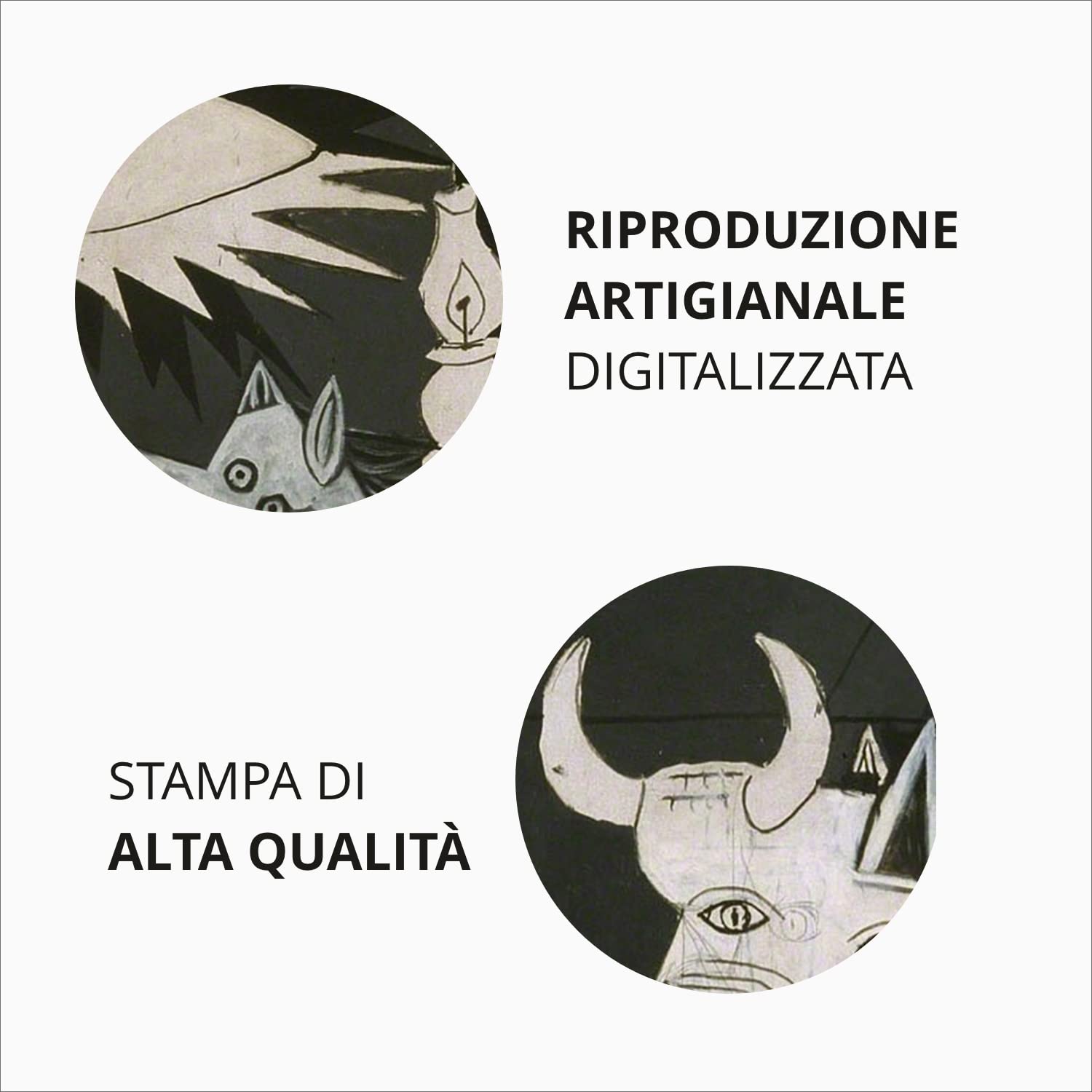 ShopArt Fine Art Prints Quadro - Pablo Picasso, Guernica - Stampa su Tela - Riproduzione Artigianale Digitalizzata - Pronto da Appendere, 80x160 cm