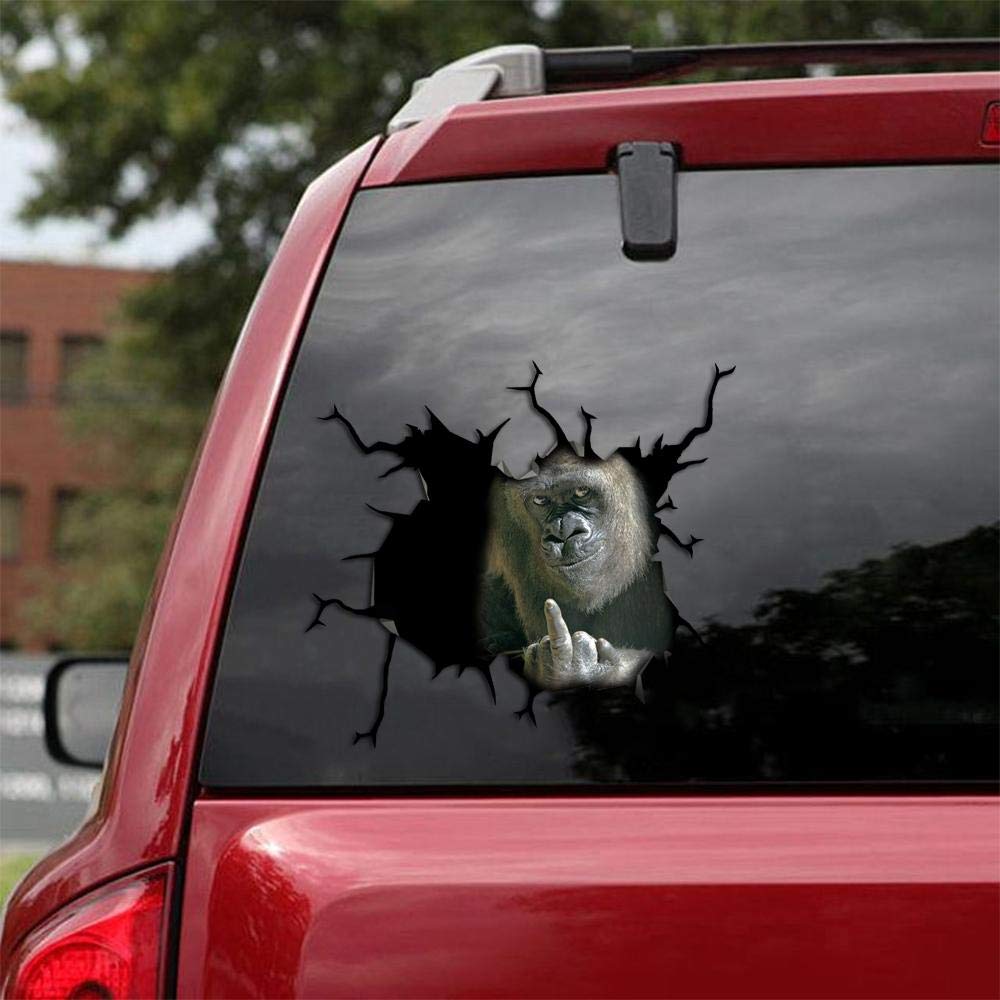 Ocean Gift Gorillas Car Decals, Wall Decals Stickers Pack of 2 - Realistic Car Stickers Design Series 12 Size 12" x 12"