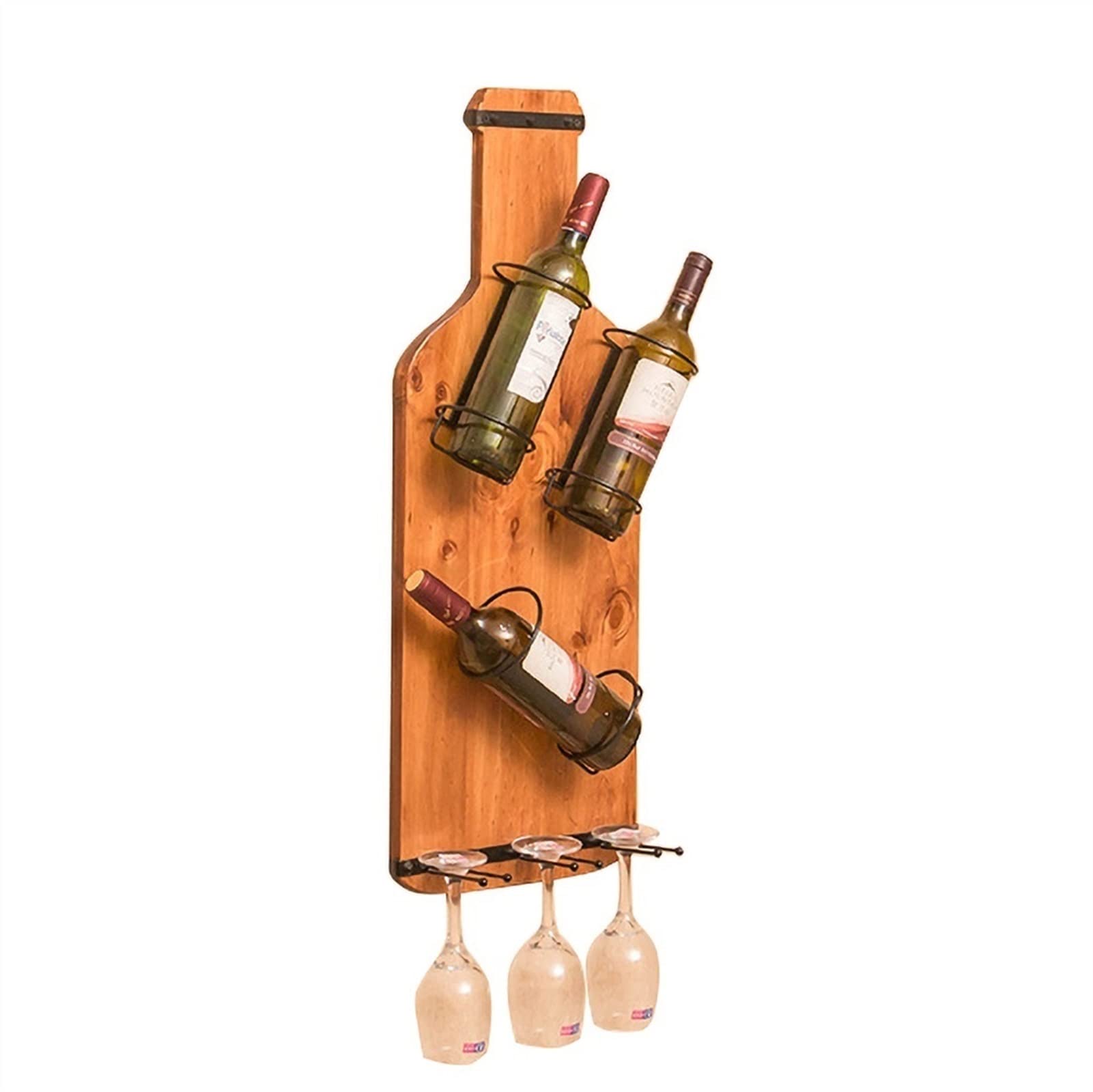 Casier à vin en bois suspendu moderne minimaliste pour décoration murale chic