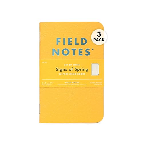 Field Notes Signs of Spring Edition - Paquete de 3 unidades, papel gráfico de puntos, 48 páginas, 3.5 x 5.5 pulgadas