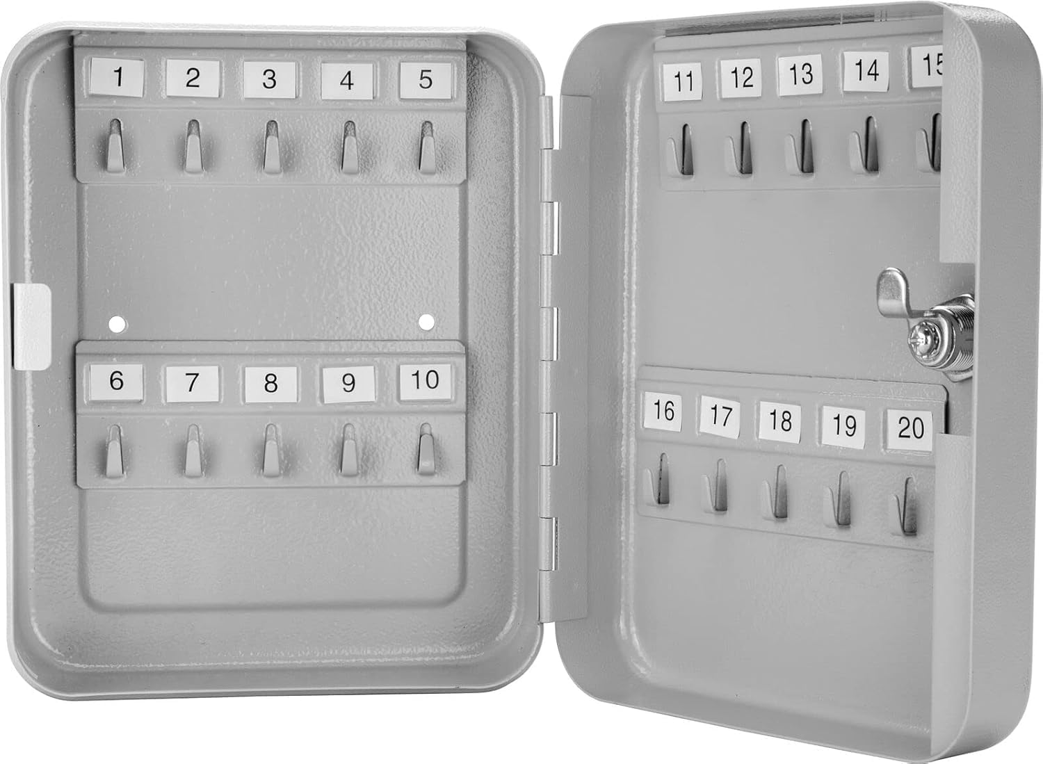 Wall Mounted Key Lock Box with 20 Hooks & Tags - Metal Key Cabinet with Lock, Numbered Key Holder Organizer for Home, Office, Hotel & Storage Key Management System-picture-13