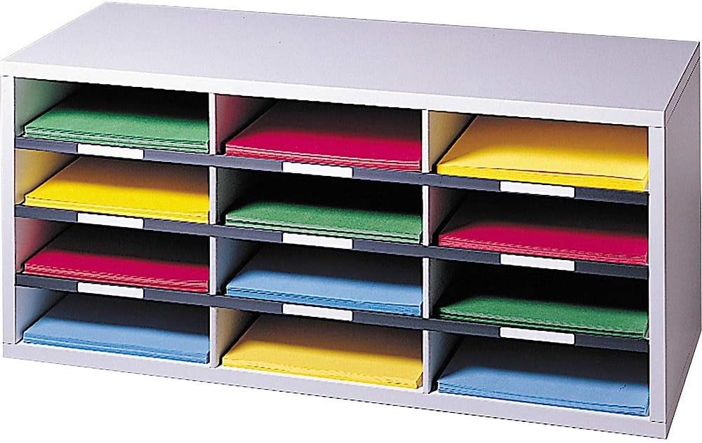 Fellowes® 12-Compartment Desktop Organizer, 12 15/16 x 11 7/8, Dove Gray