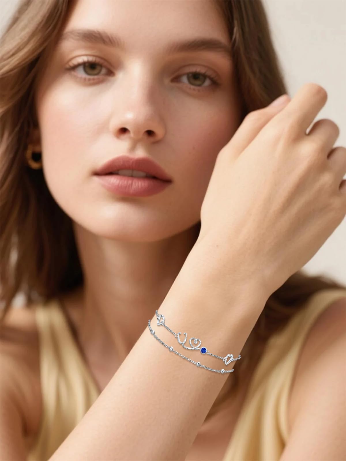 Dorunmo Braccialetto con stetoscopio in argento Sterling 925 con stetoscopio da infermiera, con pietra portafortuna, regalo per infermieri, dottori, studenti di medicina