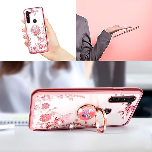 Miniatura 3 de nancheng Funda para Moto G Stylus 2020 para Motorola G Stylus 2020, diseño floral, diseño floral, funda protectora de lujo de TPU con soporte de