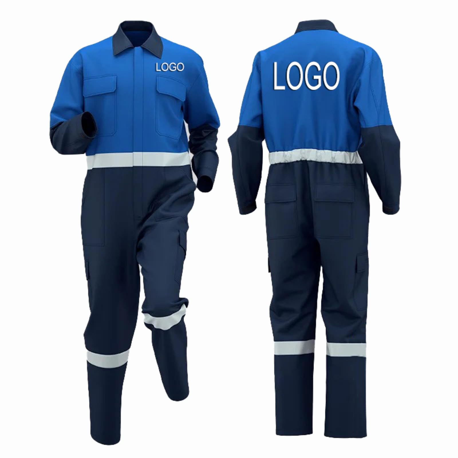 Logo Personnalisé Hommes Combinaisons De Travail Bandes Réfléchissantes Atelier Robuste Usine Combinaison Durable Construction Mécanicien Réparation Vêtements