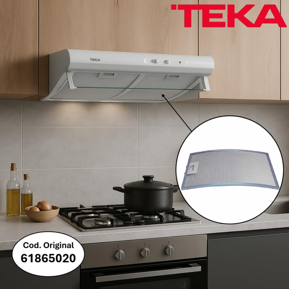 Recamania Filtro Metalico Campana Extractor TEKA C610 C620 Curvado 37x28 61865020