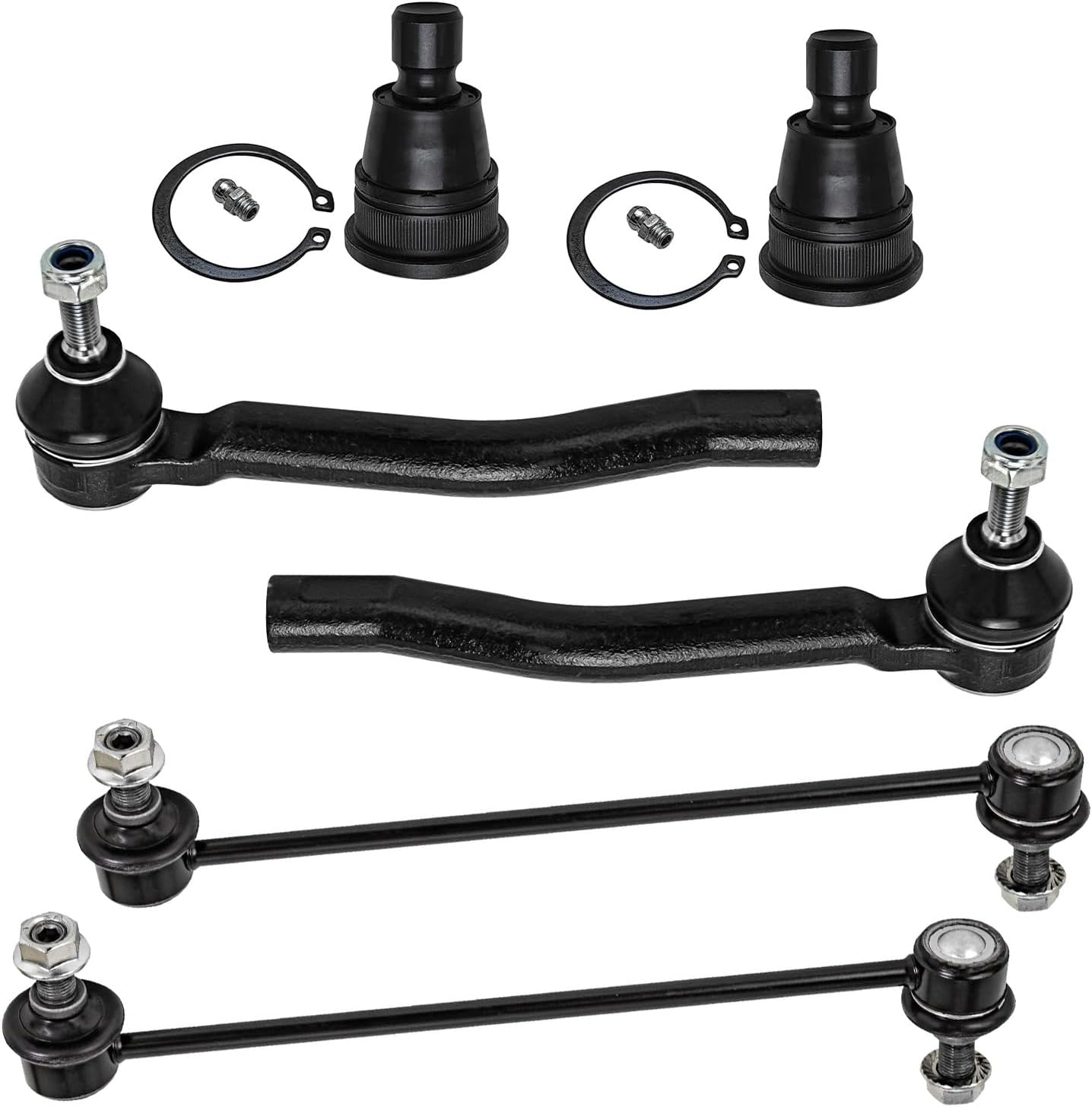 Detroit Axle - Front Outer Tie Rods Lower Ball Joints Sway Bar Links Replacement for Nissan Sentra NV200 Chevrolet City Express - 6pc Set
