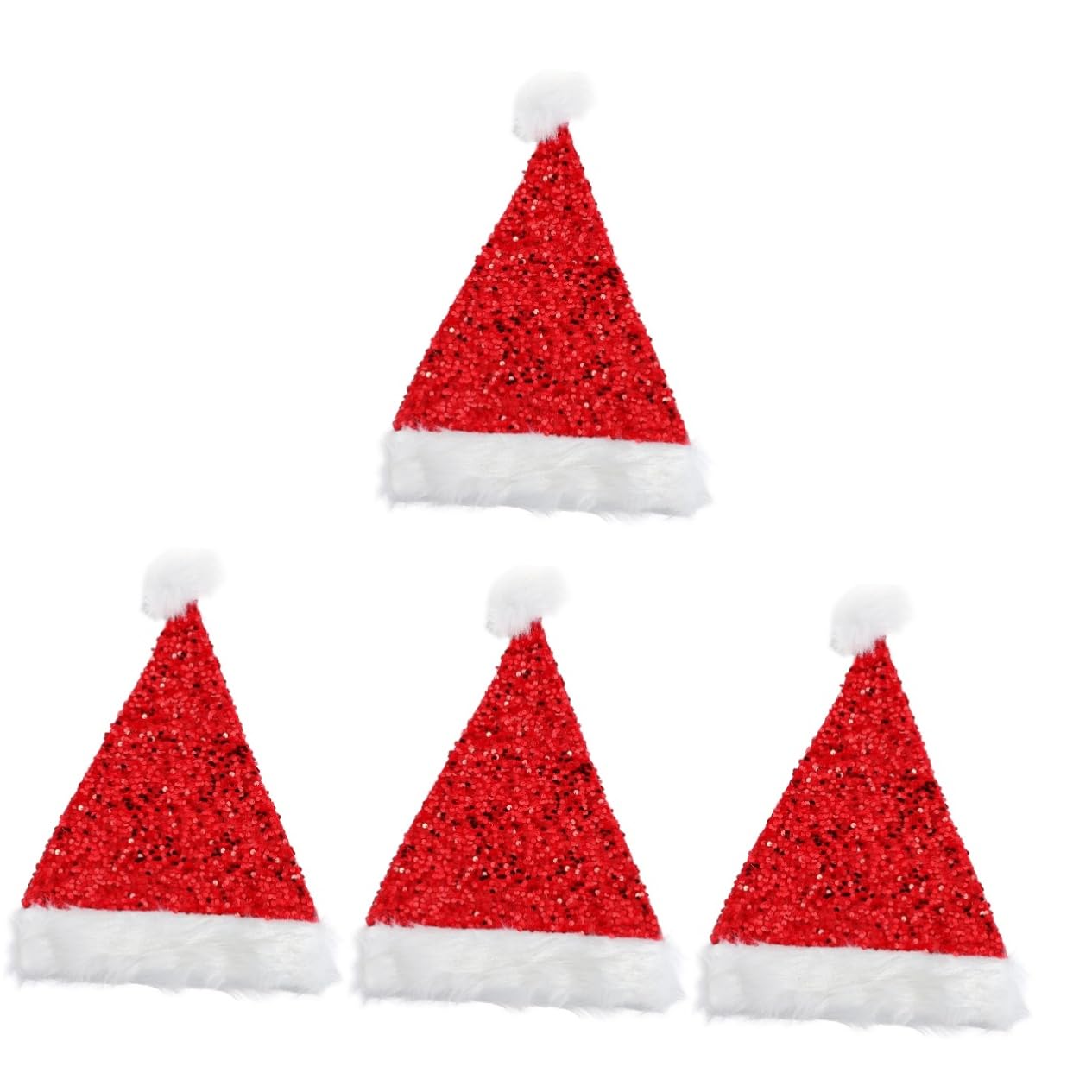 Cabilock 4 Piezas sombrero Santa gorros navideños christmas hat feliz navidad sombreros gorro navidad santa gorro navideño sombrero navidad para niños lentejuelas pelusa rojo