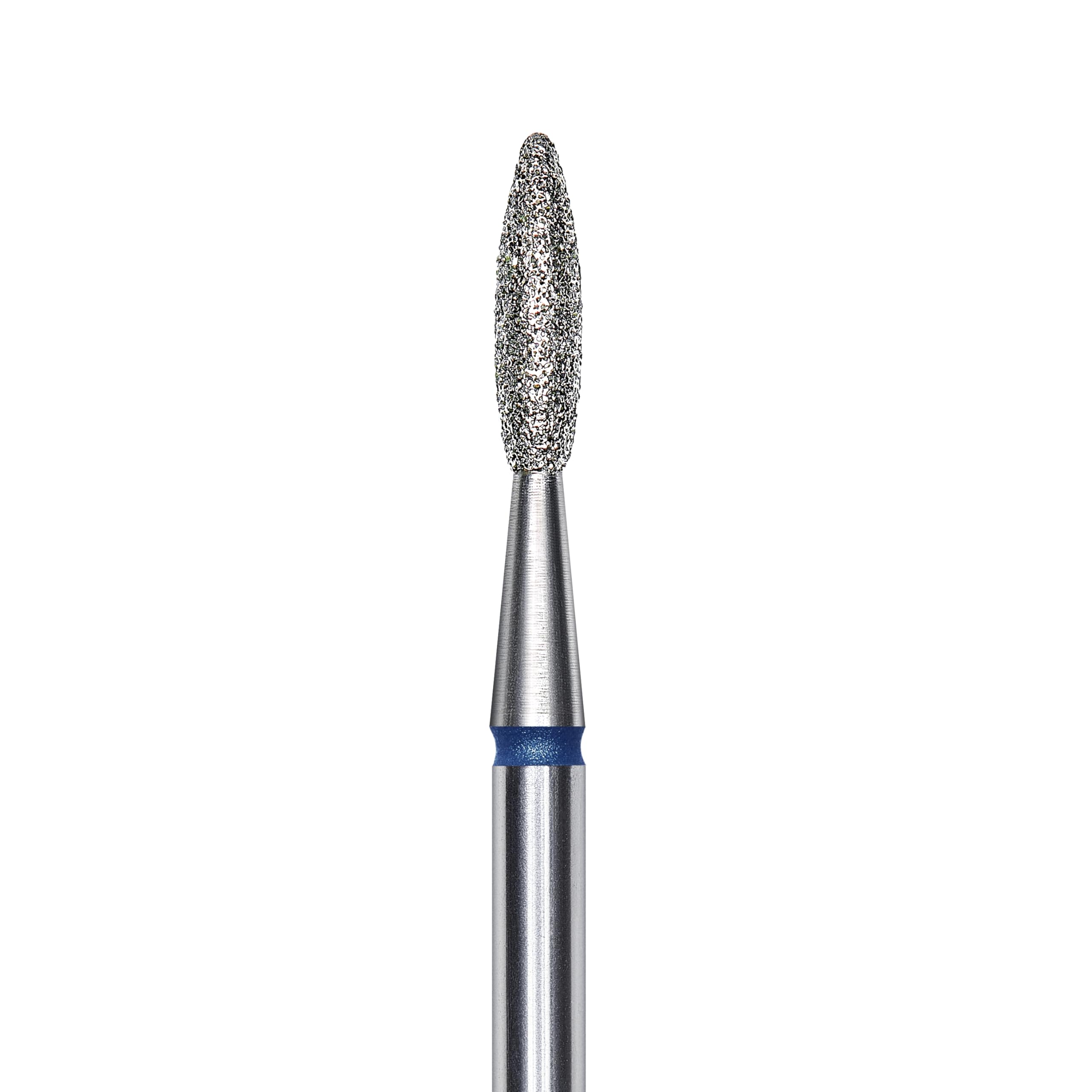 STALEKS PRO Set of 3 diamond cuticle burs, 2.1 x 0.8 mm. Rounded Flame Shape (Medium Grit), Metallic Silver, Grano Medio - Image 3