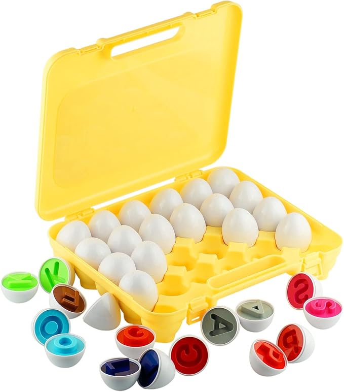 Dimple 26 ABC Alphabet Egg Matching Toy Play Matching Eggs Easter Toy w/Holder Egg