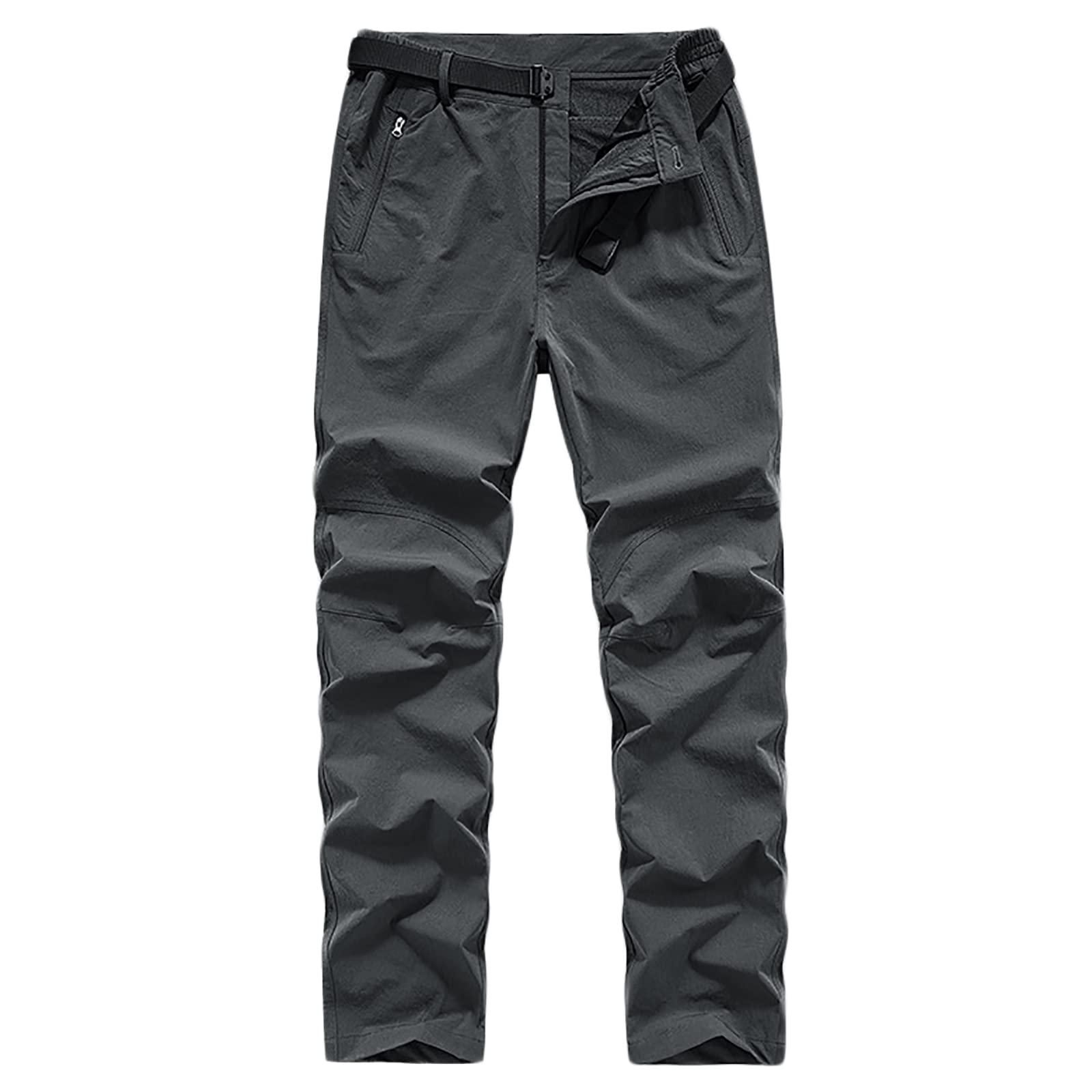 Pantalon de Senderismo Hombres Secado Rápido Impermeable Pantalones Trekking Acampada Transpirables(Size:4XL,Color:Gris)