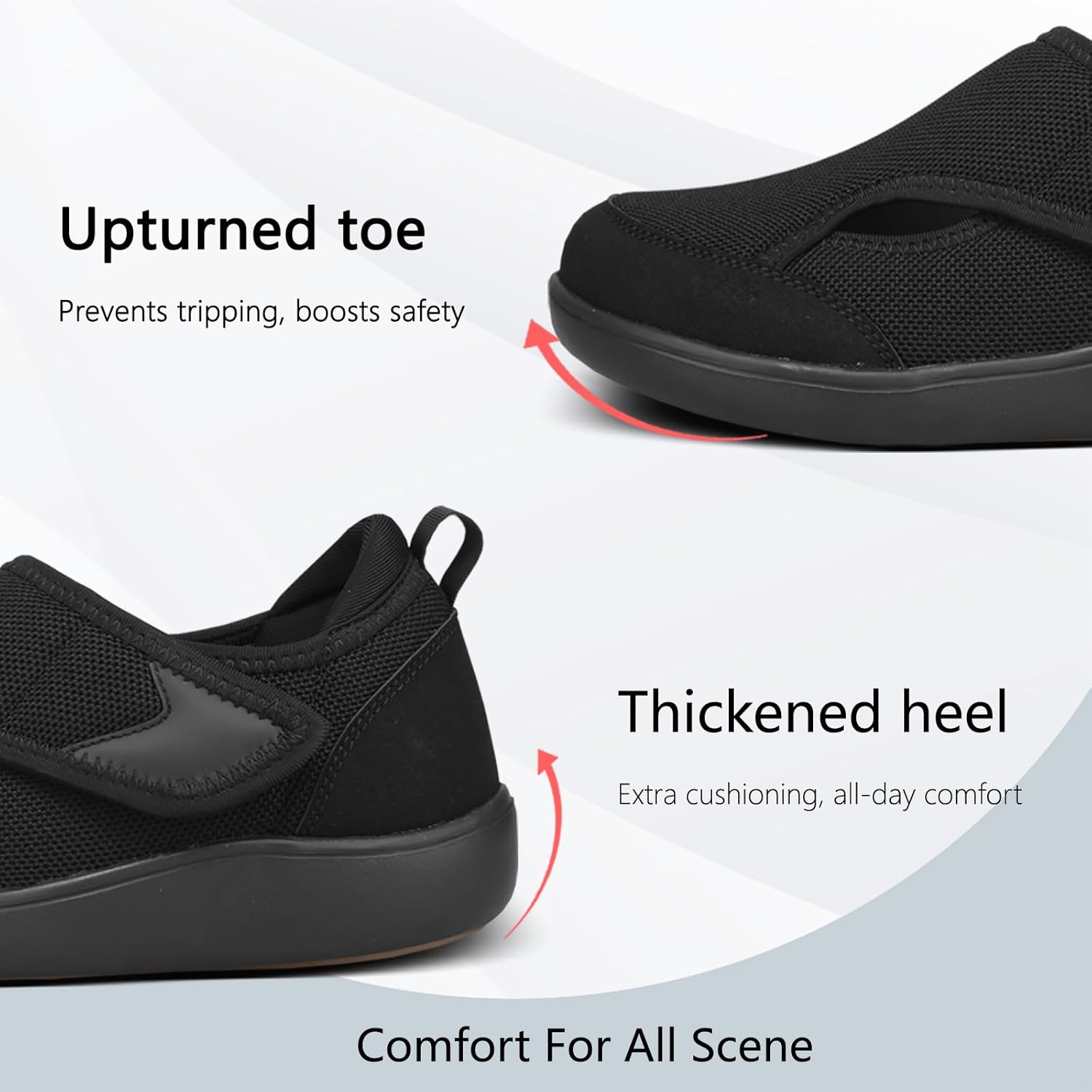 Womens Wide Diabetic Shoes Adjustable Walking Shoes Wide Width Sneakers for Arthritis Edema Swollen Feet Indoor Outdoor - Image 5