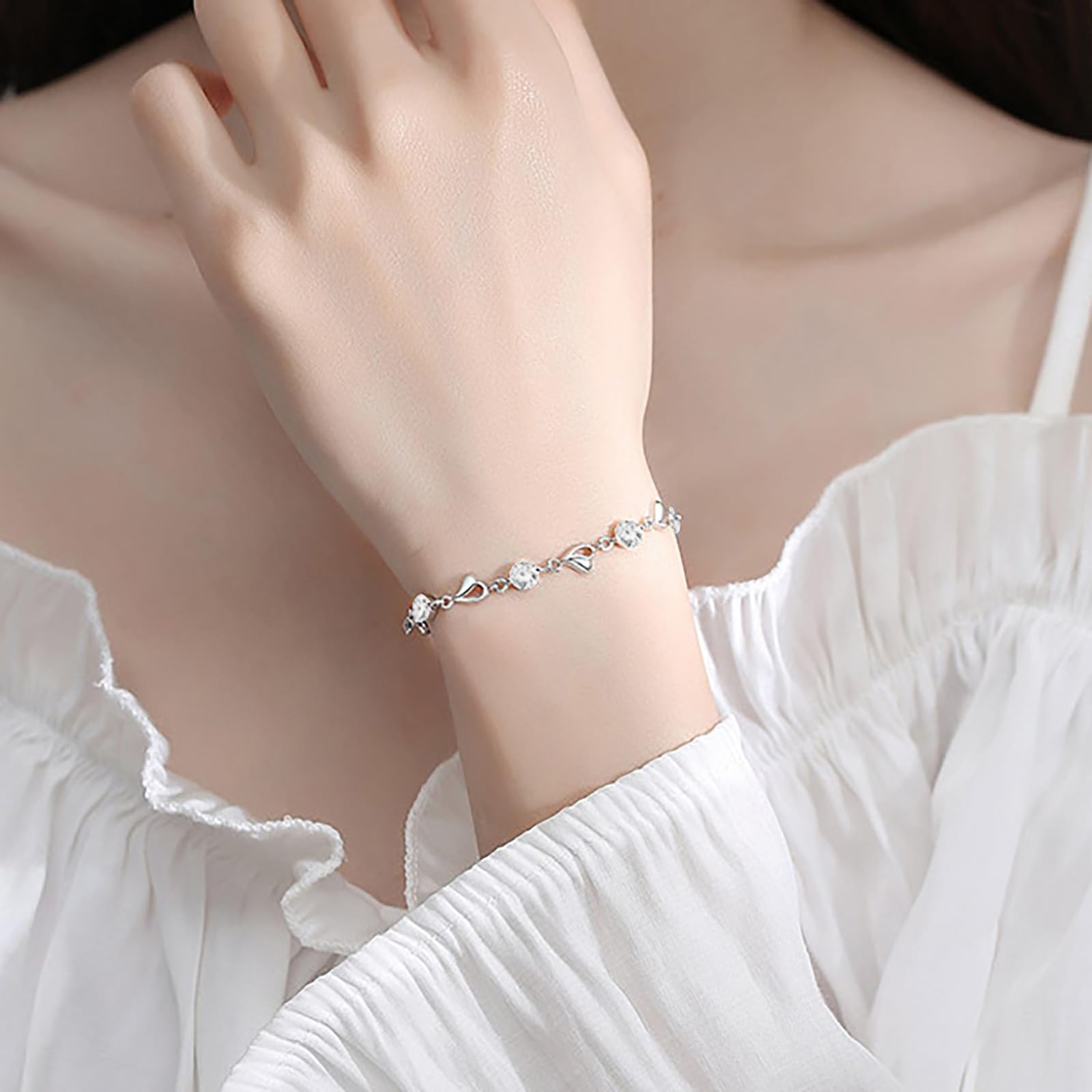 WZGWDC Armbänder, natürliches Hämatit-Heilstein-Perlen-Stretch-Armband, Unisex, klobige Perlen-Halskette