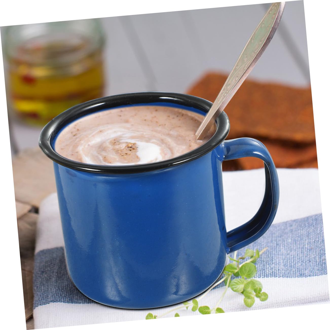 VICASKY 12 Stck. Teiliges Emaille Trinkbecher Vintage Design Vielseitige Camping Tassen für Kaffee Tee Wasser Retro Stil als für Outdoor Picknick Geburtstag Weihnachten