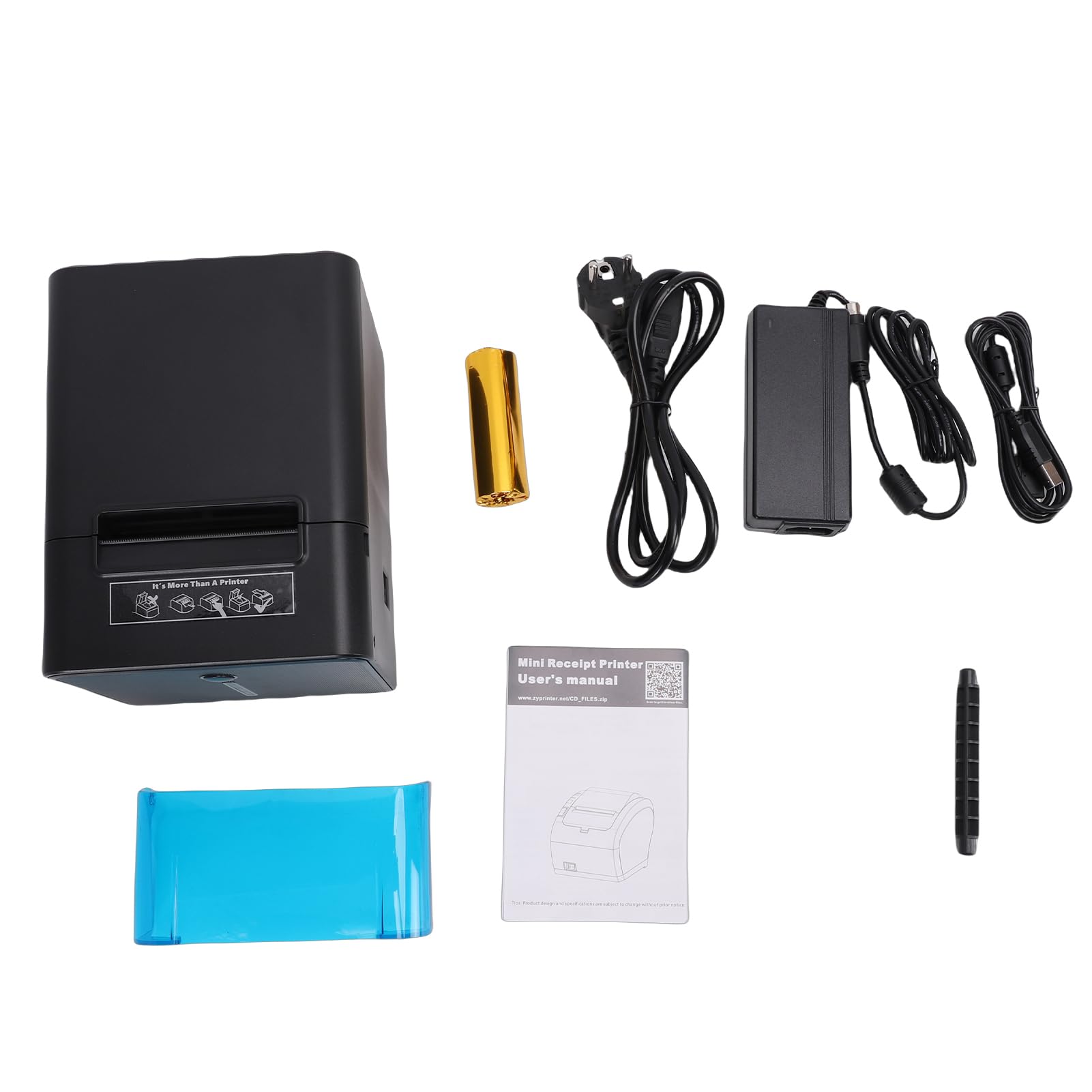 Drukarka Biurkowa 80 Mm Interfejs USB + Szeregowy + Ethernet, Termiczna Drukarka pokwitowań 260 Mm/s dla Restauracji, Alarm Dźwiękowy i świetlny (Wtyczka UE)