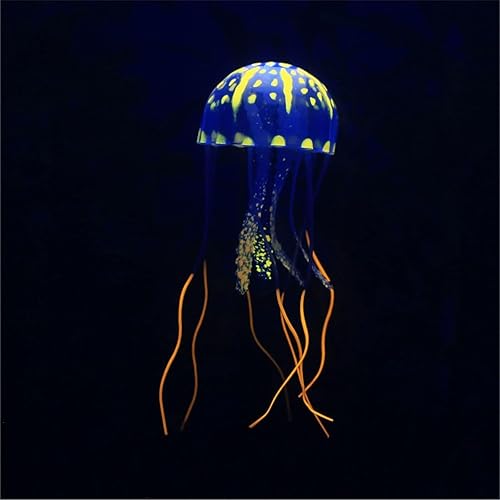 Miniatura 3 de Jowxsx Divertidos medusas de juguete de pecera, accesorios para pecera, decoración flotante del mundo submarino, adornos de acuario de dibujos
