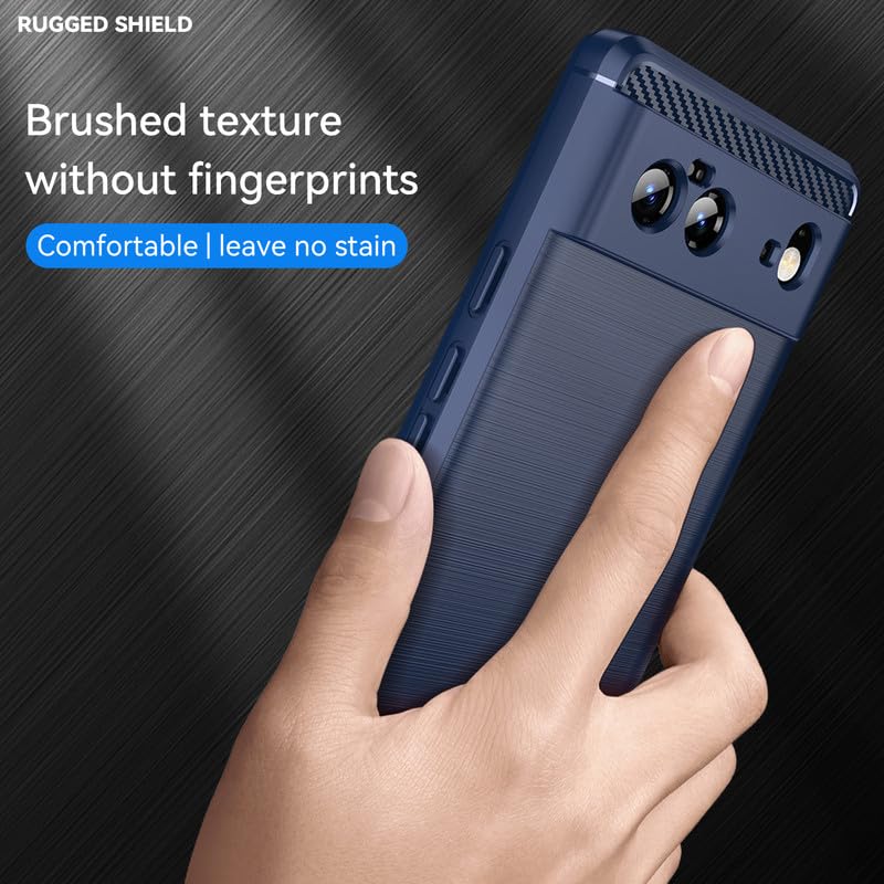 Image of Hybrid Carbon Fiber Back Case for Google Pixel 6 (Blue)