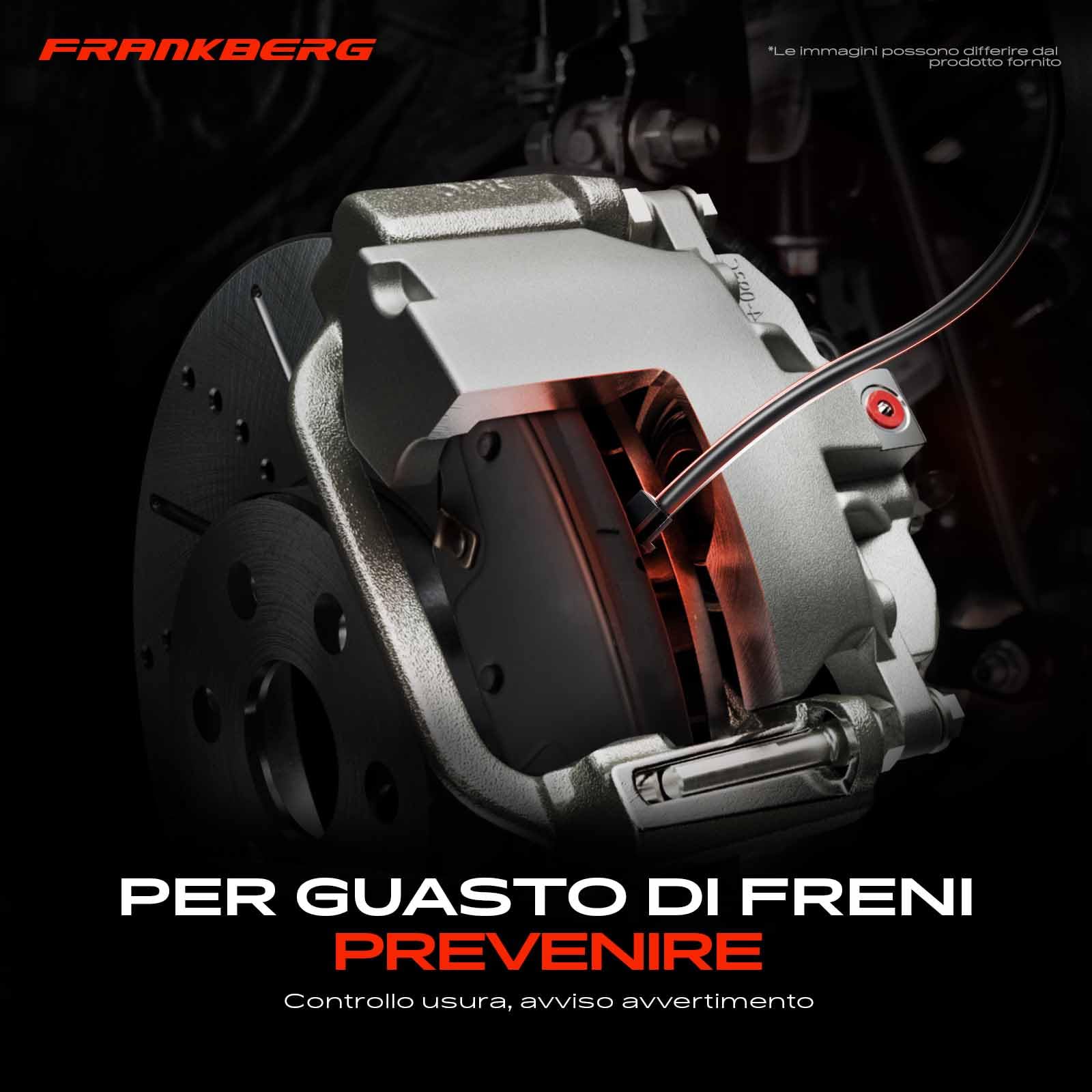 Frankberg 2x Indicatore di usura Usura delle pastiglie dei freni Compatibile con Serie 1 E81 Serie 1 E87 Serie 1 Cabriolet E88 Serie 3 Touring E91 Serie 3 E90 Replace# 34356789439