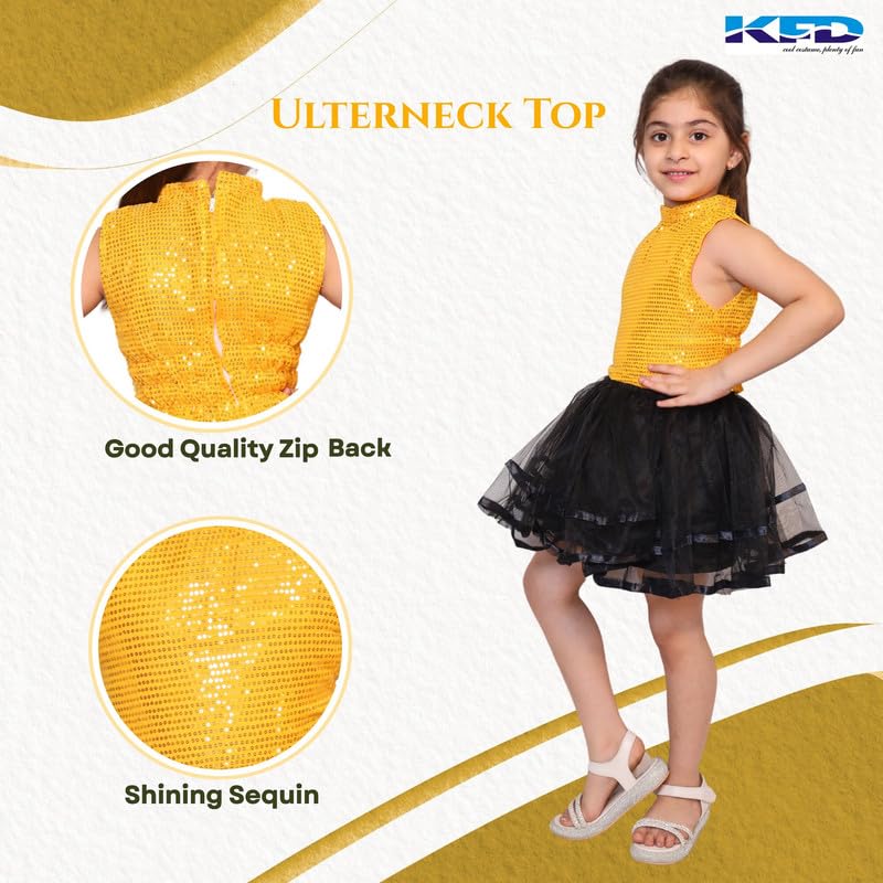 Image of Kaku Fancy Dresses Western Dance Top for Kids Halter Neck Top For Annual Function (ONLY TOP) - Skirt not included