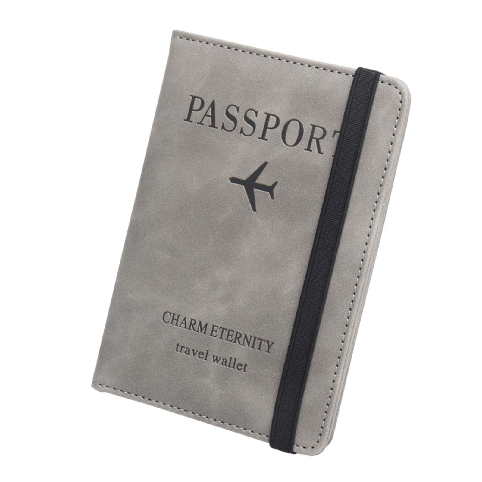 Passport Holder RFID Blocking Travel Wallet for Traveling Business Men Women Gray|Clothing Shoes & Accessories | Womens Accessories | ID & Document Holders-image-12